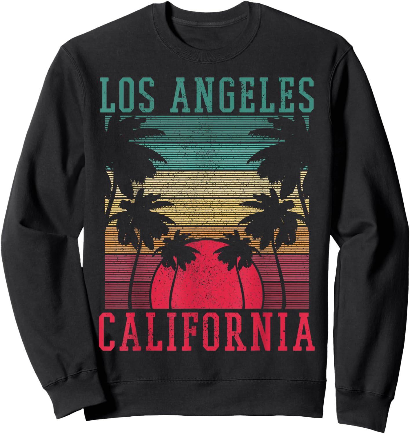 Los Angeles Vintage California USA America Souvenir Sweatshirt - Sweatshirt | Black