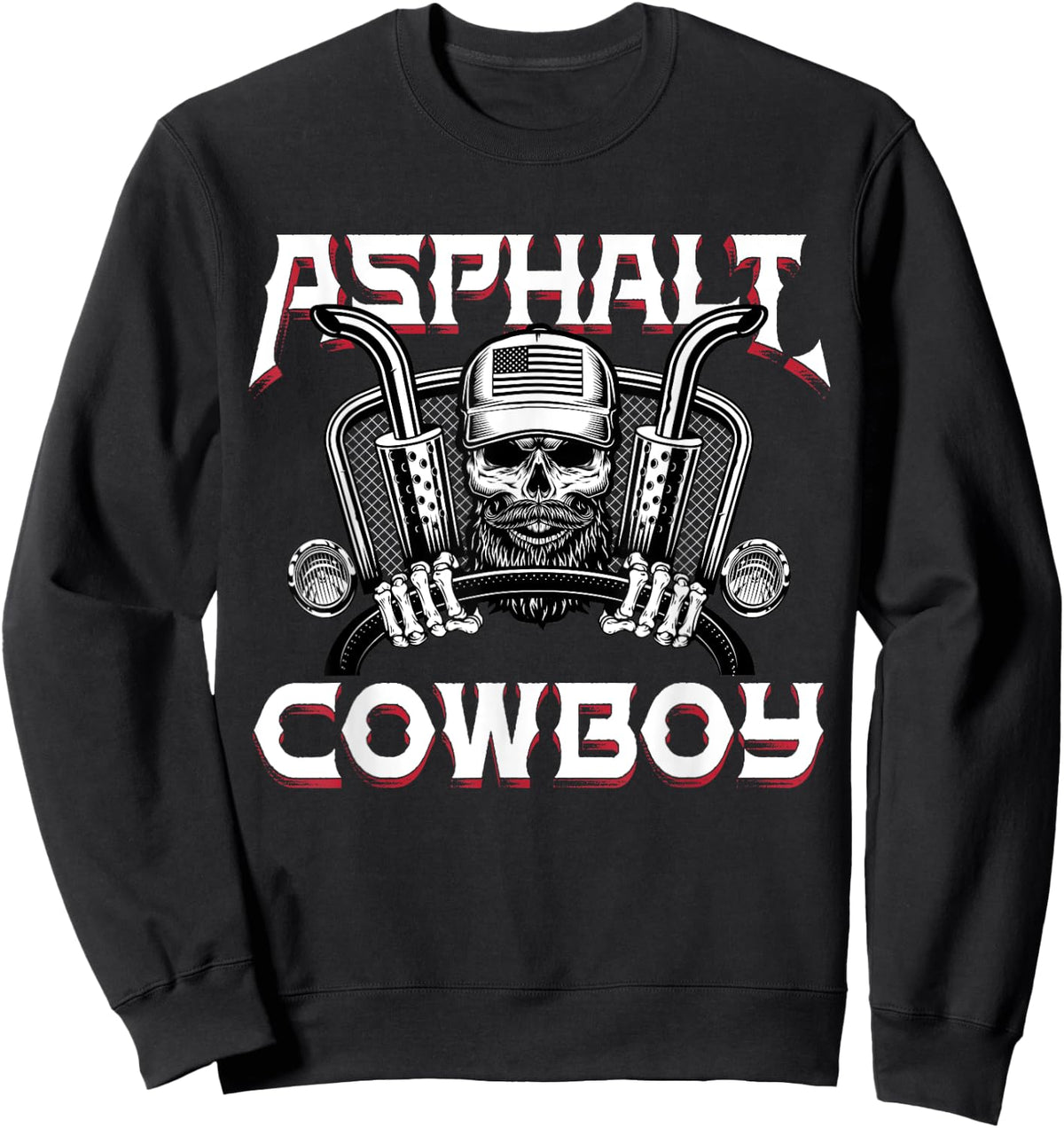 Asphalt Cowboy Funny Truck Driver Trucker Diesel Semi Gift Sweatshirt - Sweatshirt | Black