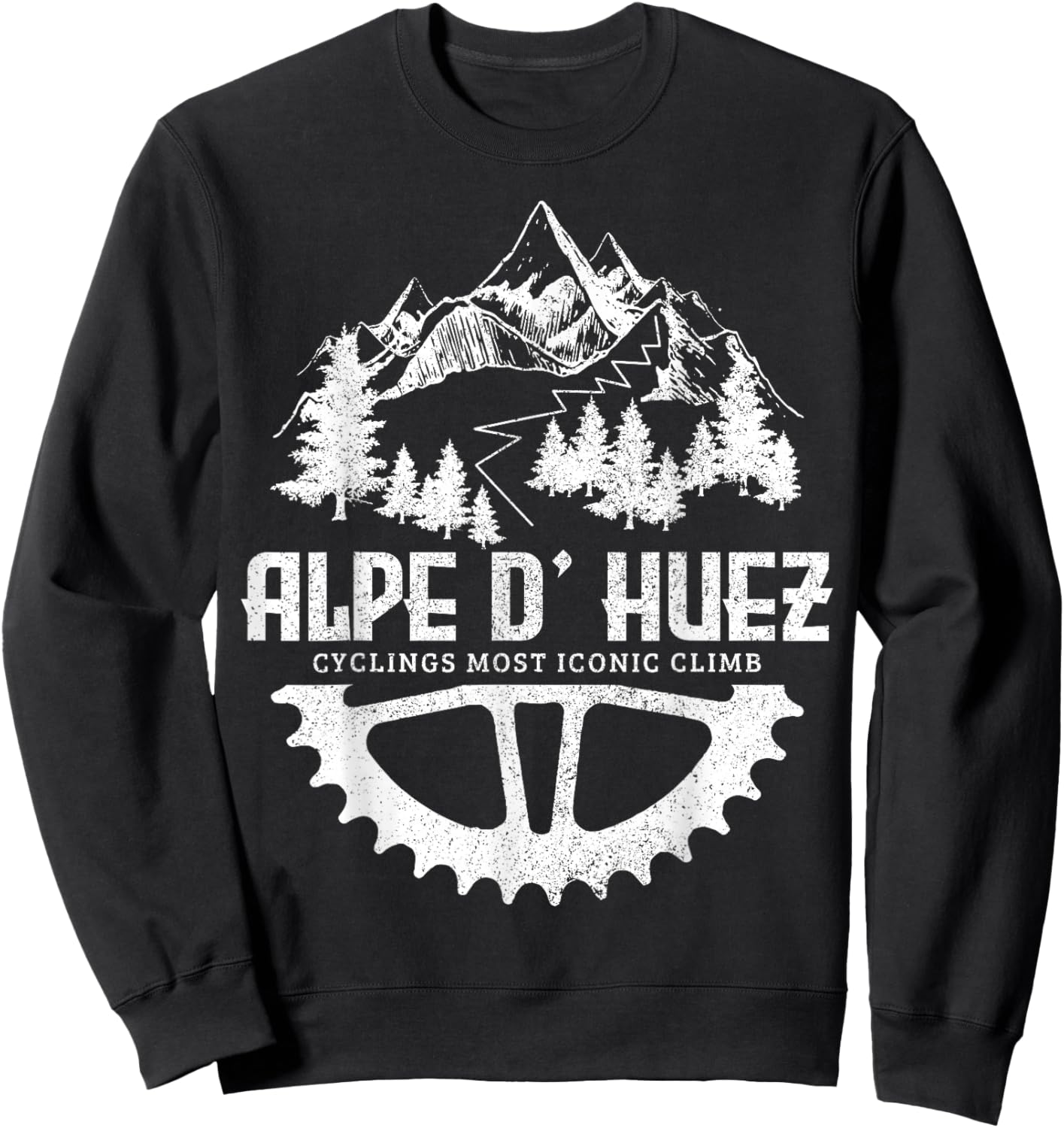 Alpe D'huez France Cycling Bicycle Mountain Cyclist Sweatshirt - Sweatshirt | Black