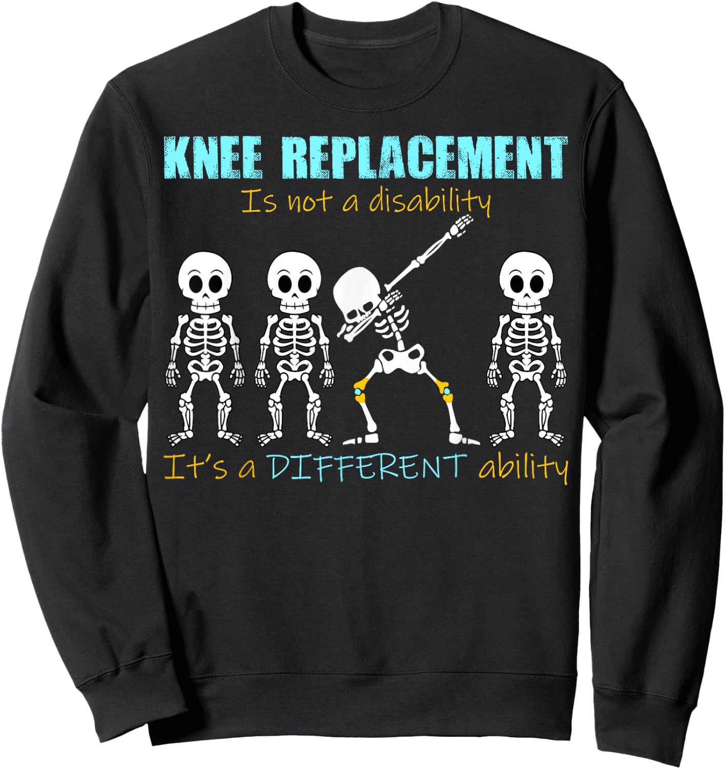 Knee Replacement Surgery Black Small Knee Replacement Recovery ACL Surgery Arthroplasty Graphic Novelty Sweatshirt - Sweatshirt | Black