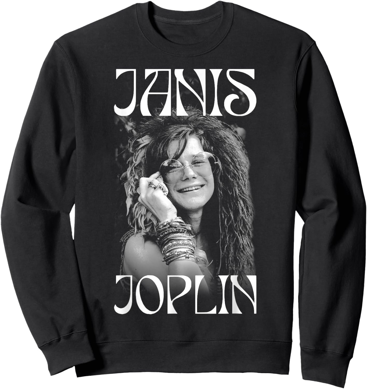 Janis Joplin Fashion Icon Sweatshirt - Sweatshirt | Black