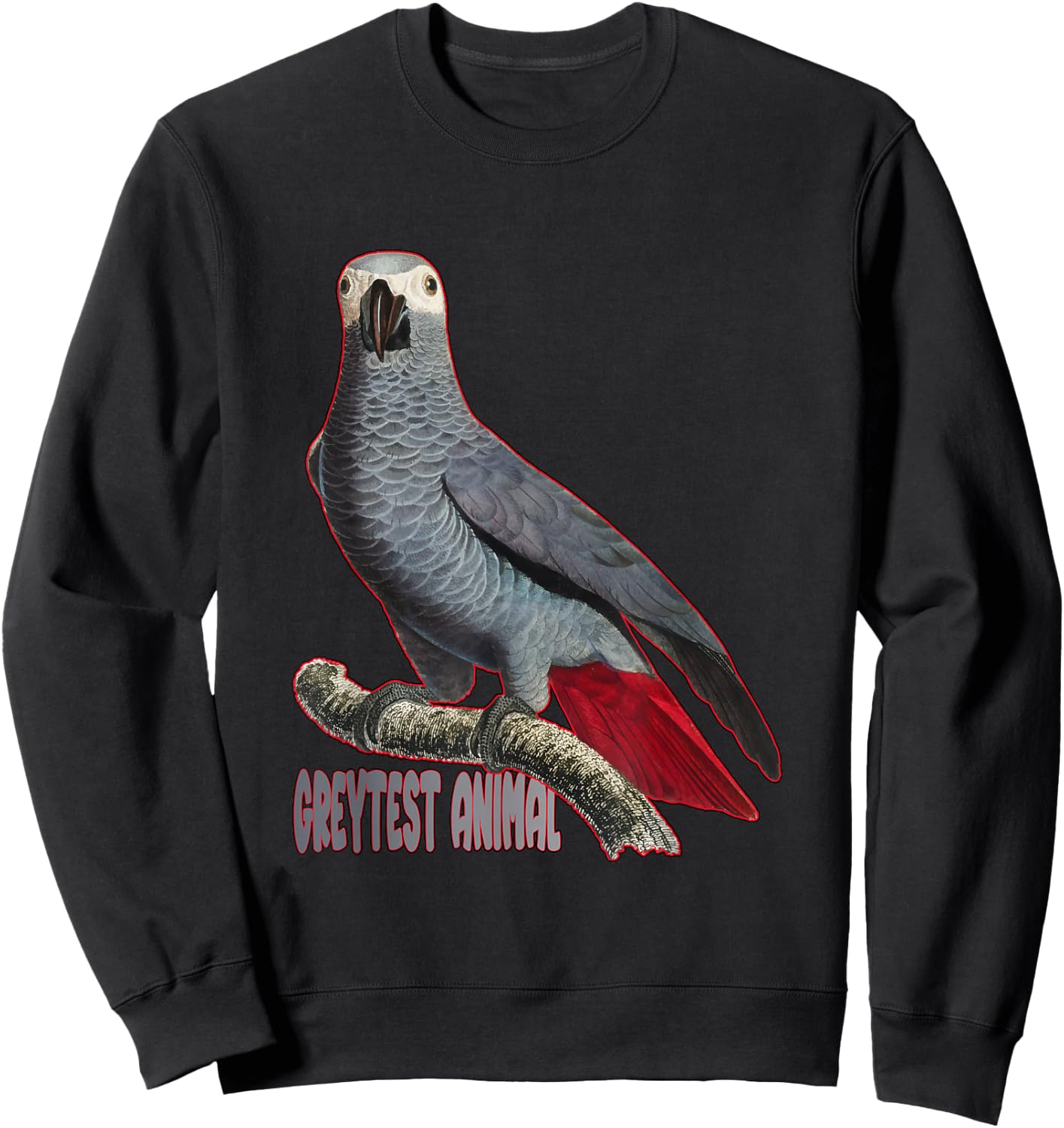 Greytest Animal African Grey Parrot Sweatshirt - Sweatshirt | Black
