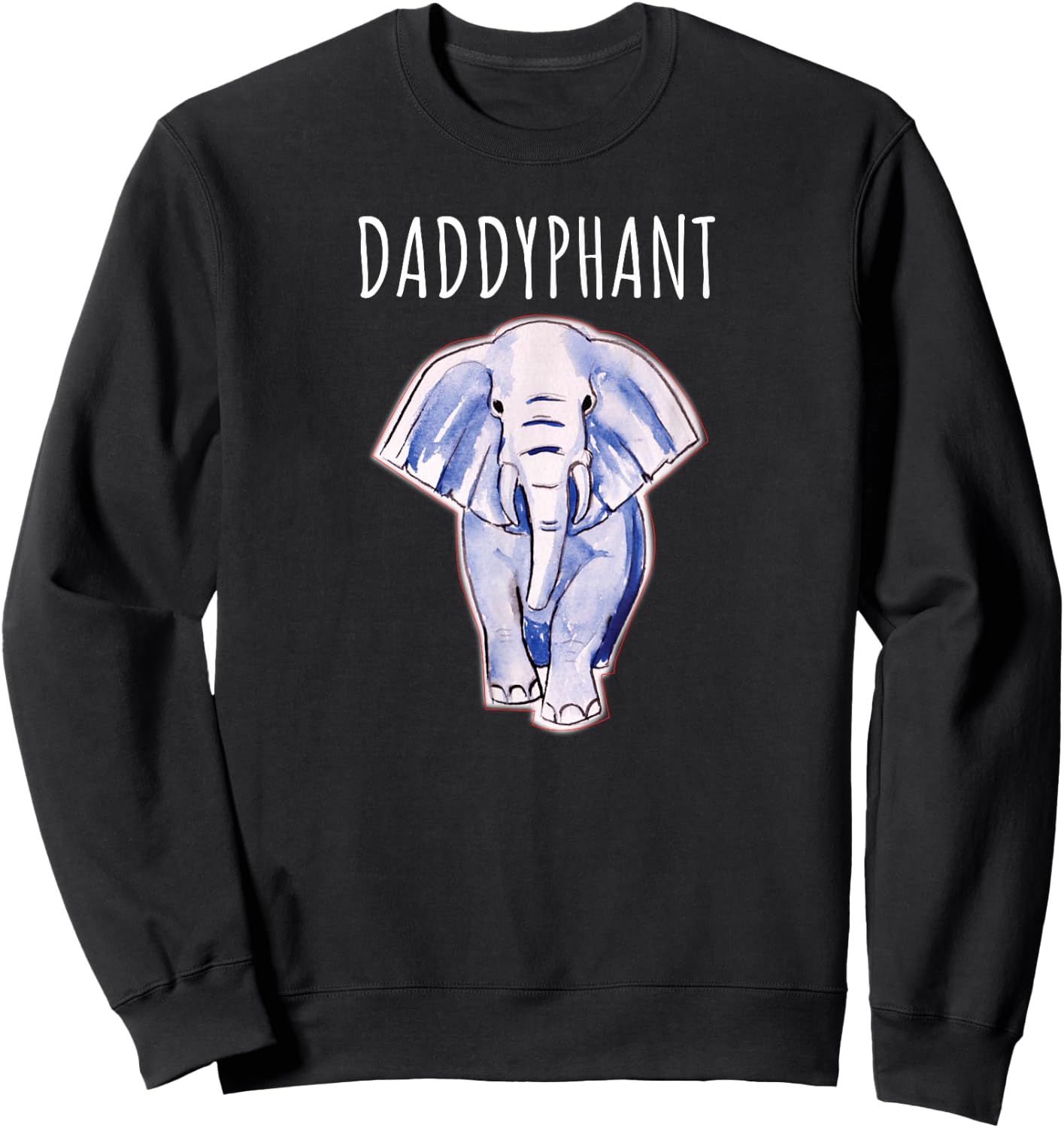 Dad Shirt Daddyphant Elephant Cool Dads Fathers Day Gift Sweatshirt - Sweatshirt | Black