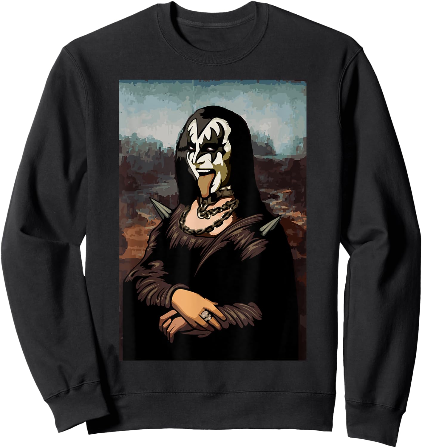Rock N Roll Band Lazy Halloween Costume Rocker Music Lover Sweatshirt - Sweatshirt | Black
