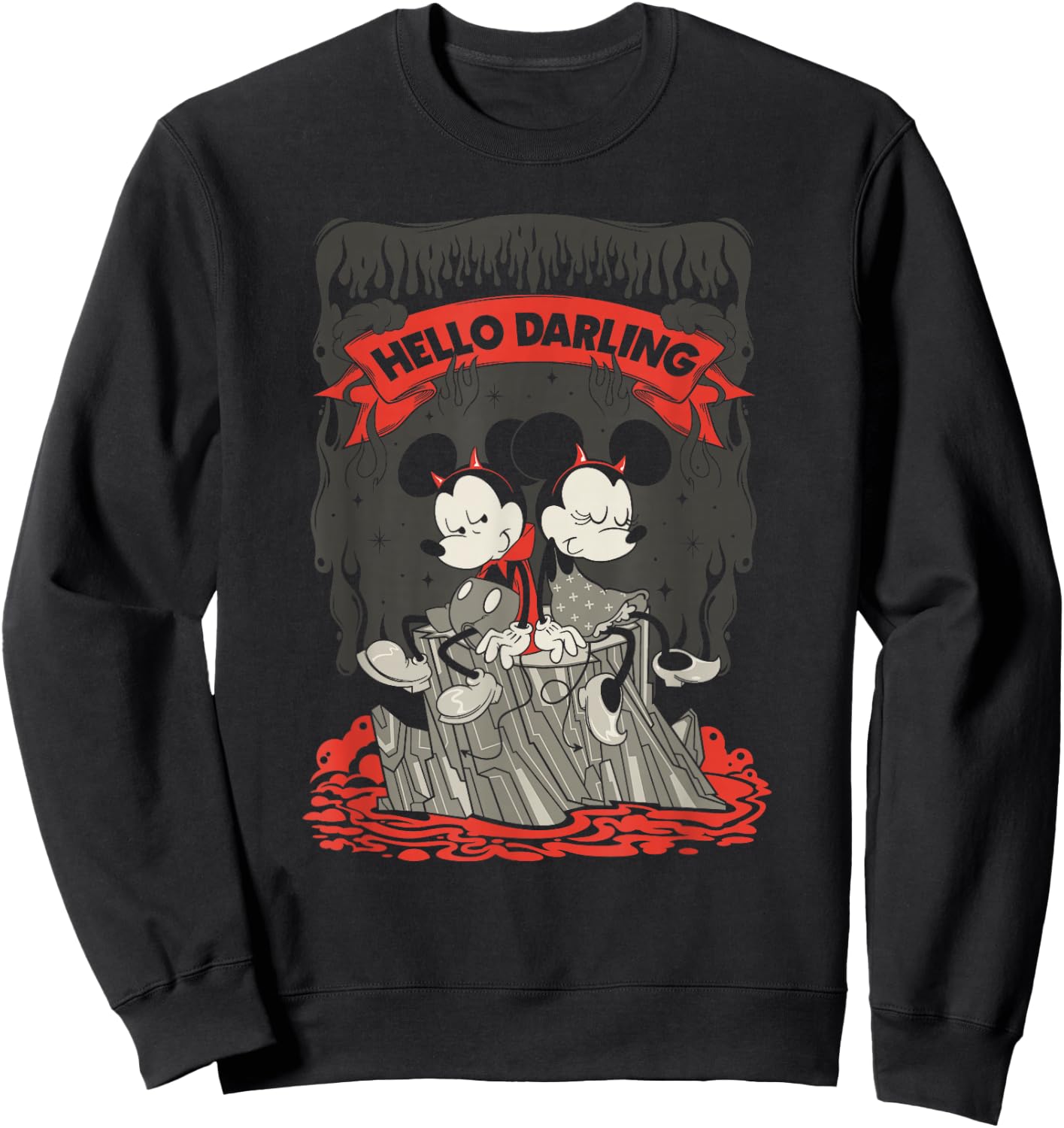 Disney Mickey And Friends Halloween Mickey Hello Darling Sweatshirt - Sweatshirt | Black