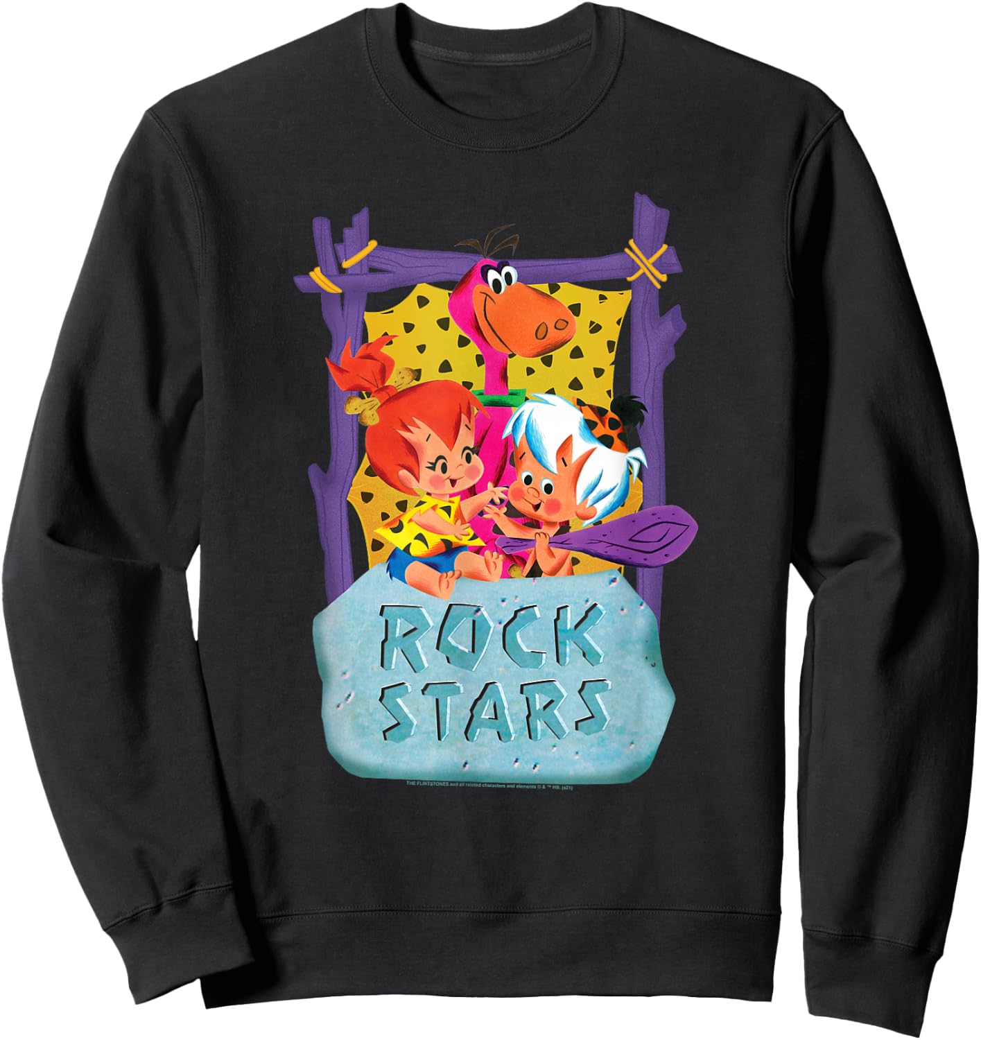 The Flintstones Pebbles and Bam Bam Rock Stars Sweatshirt - Sweatshirt | Black