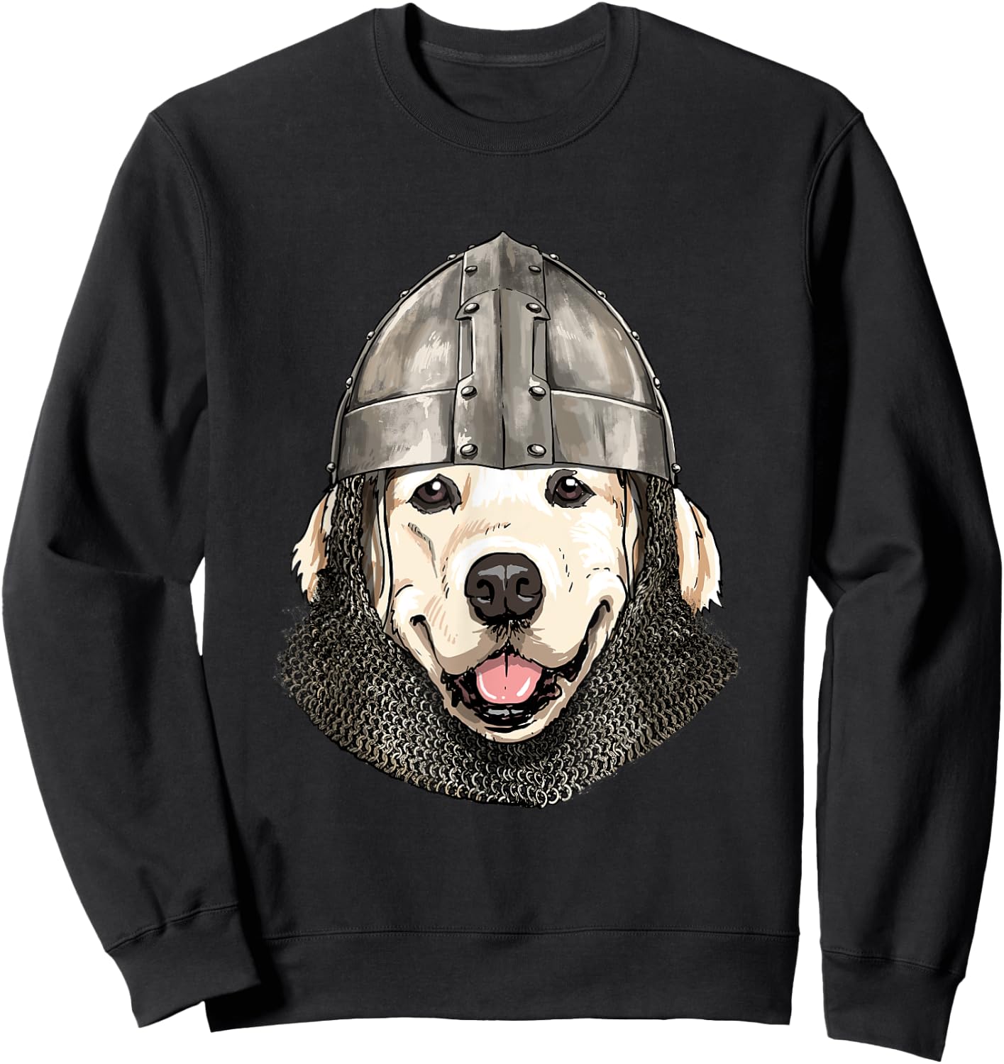 Medieval Golden Retriever Knight Warrior Dog Lover Women Girls Kids Sweatshirt - Sweatshirt | Black