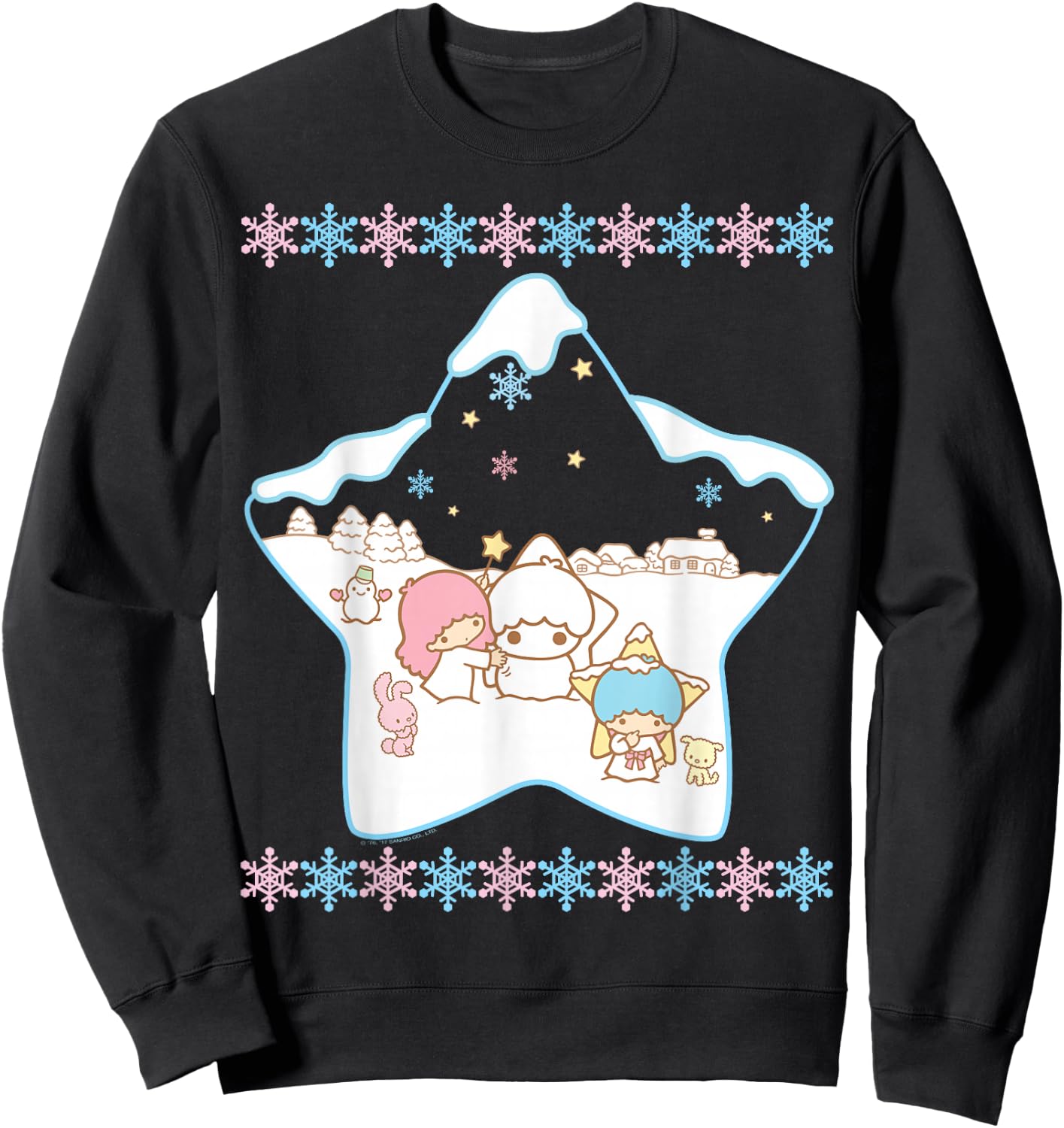 Little Twin Stars Ugly Christmas Sweater Shirt Sweatshirt - Sweatshirt | Black