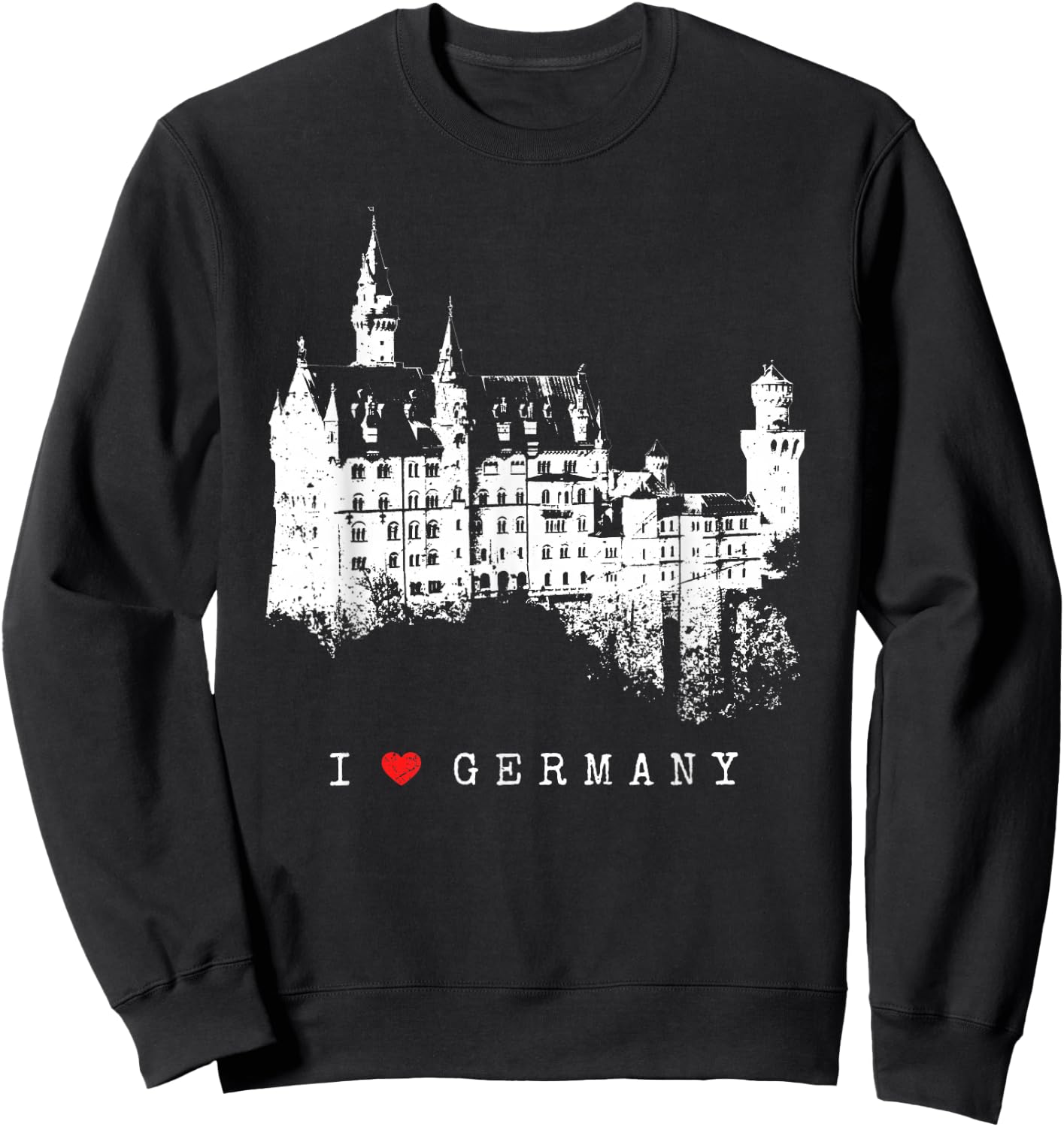 Neuschwanstein Castle Lover Vintage Bavaria I Love Germany Sweatshirt - Sweatshirt | Black