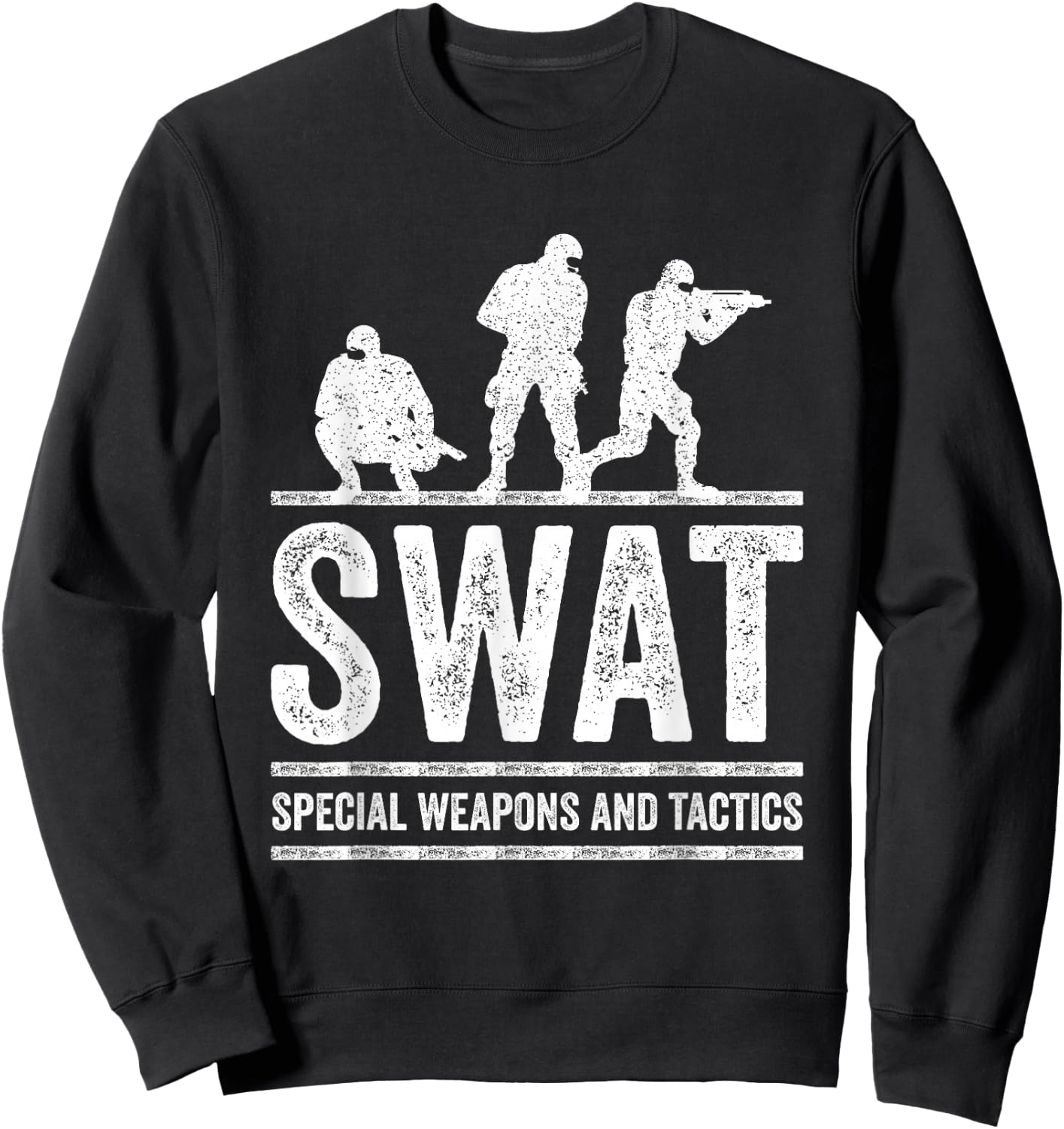 Retro SWAT Team Police Sheriff for Off Duty Cops Law Sweatshirt - Sweatshirt | Black