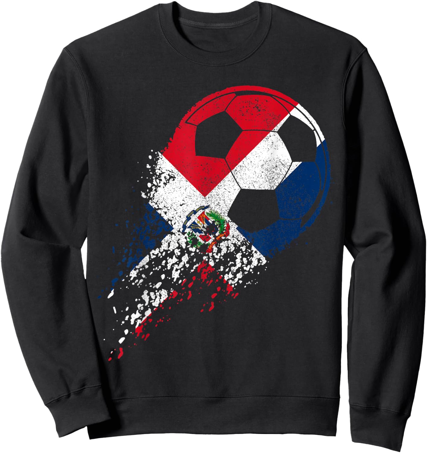 Dominican Republic Soccer Flag Pride Soccer Player Sweatshirt - Sweatshirt | Black