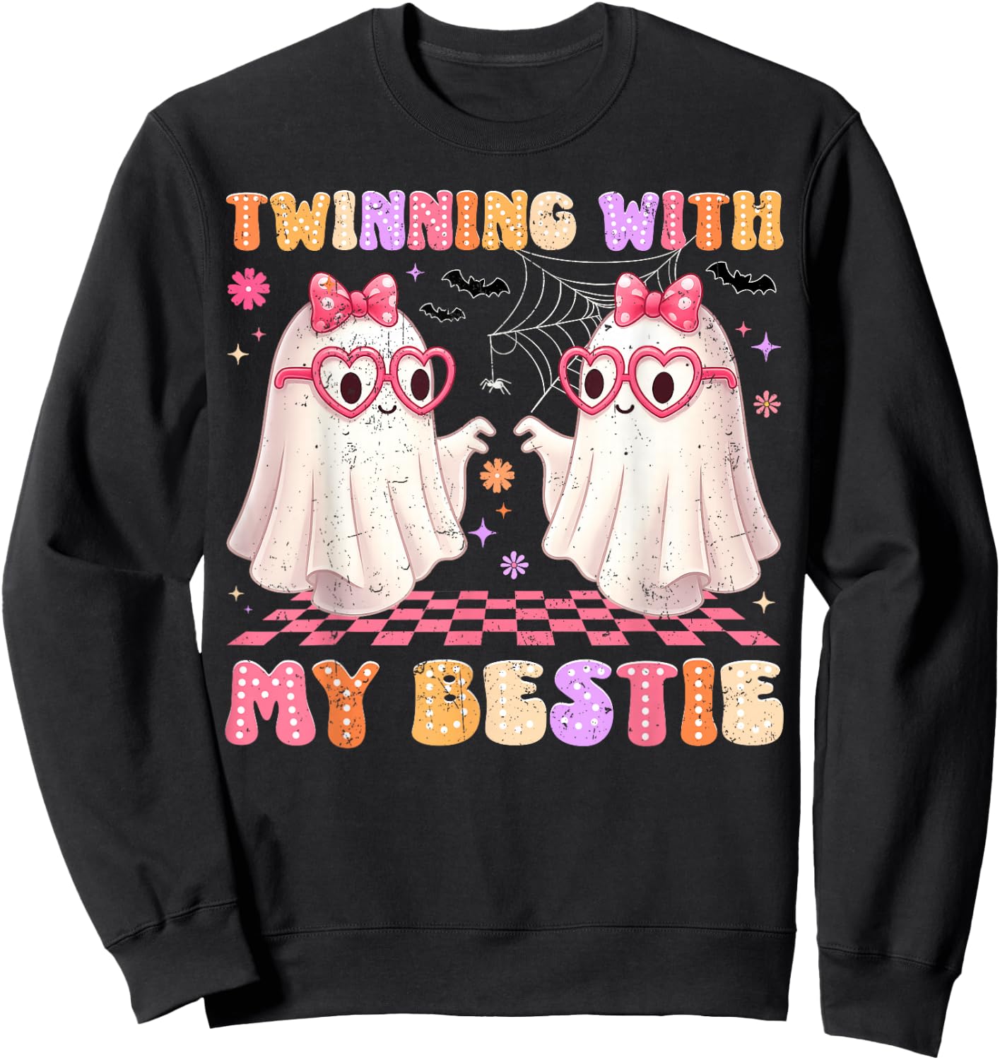 Twinning with My Bestie Cute Boo Halloween Costumes Women Gi Sweatshirt - Sweatshirt | Black