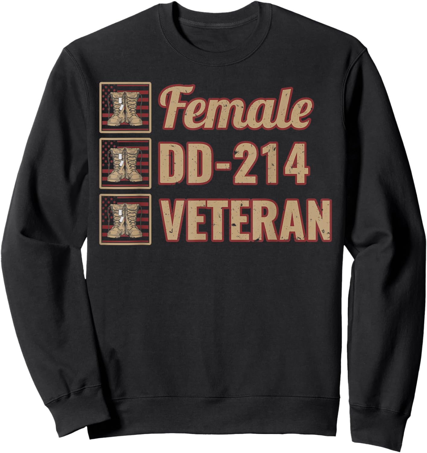 Female Dd-214 Veteran Sweatshirt - Sweatshirt | Black
