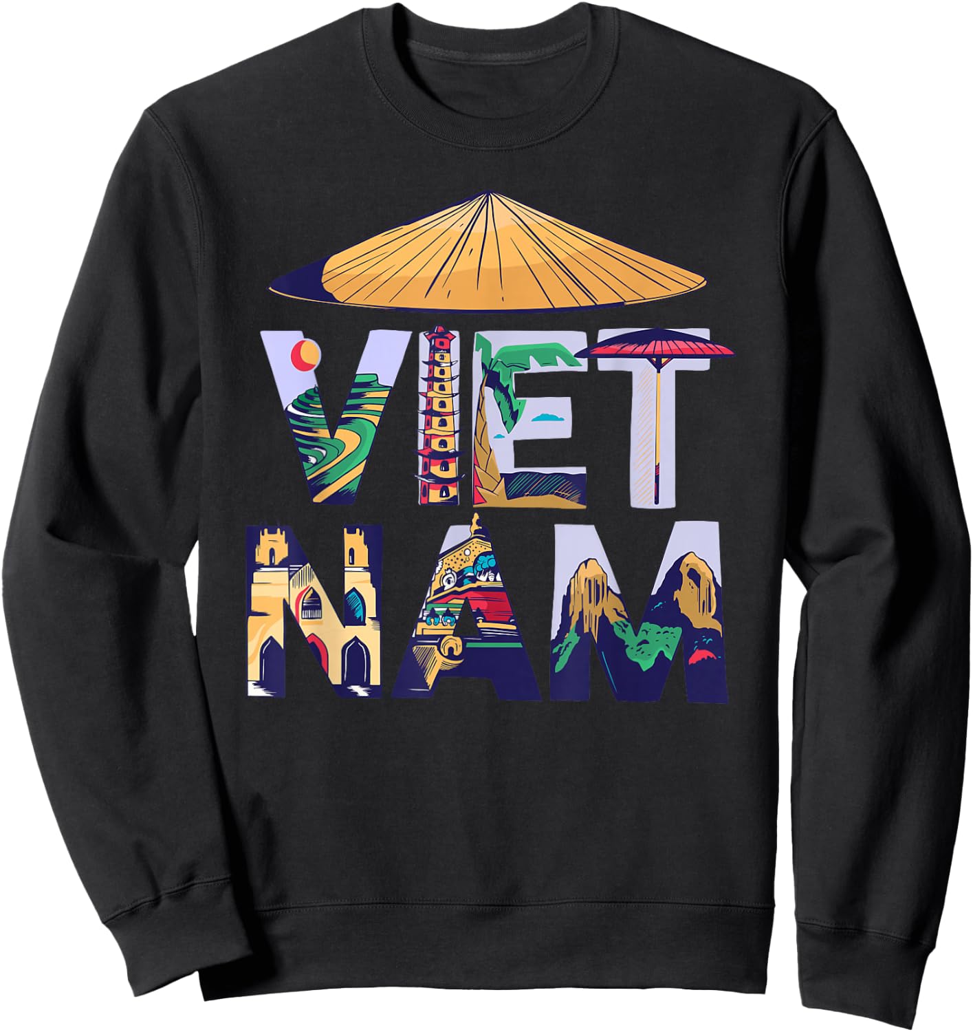 Vietnam Southeast Asia Souvenir Holidays in Paradise Gift Sweatshirt - Sweatshirt | Black