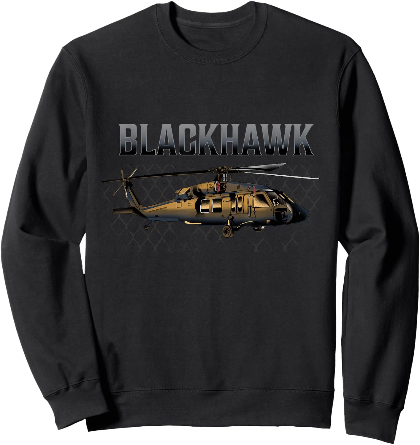 Blackhawk Military Helicopter Sweatshirt - Sweatshirt | Black