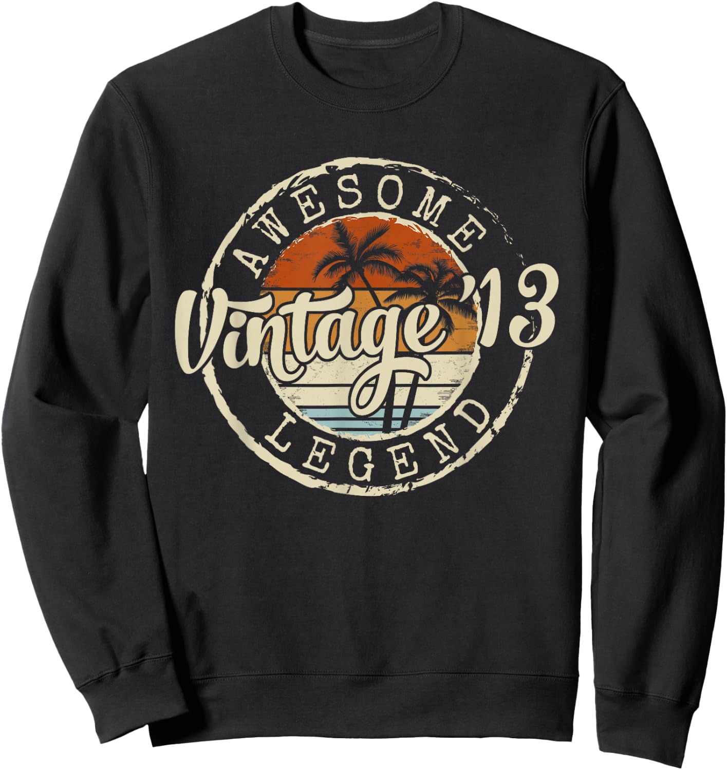 Vintage 2013 13yr 13th Birthday Gifts for Boys 13 Years Old Sweatshirt - Sweatshirt | Black