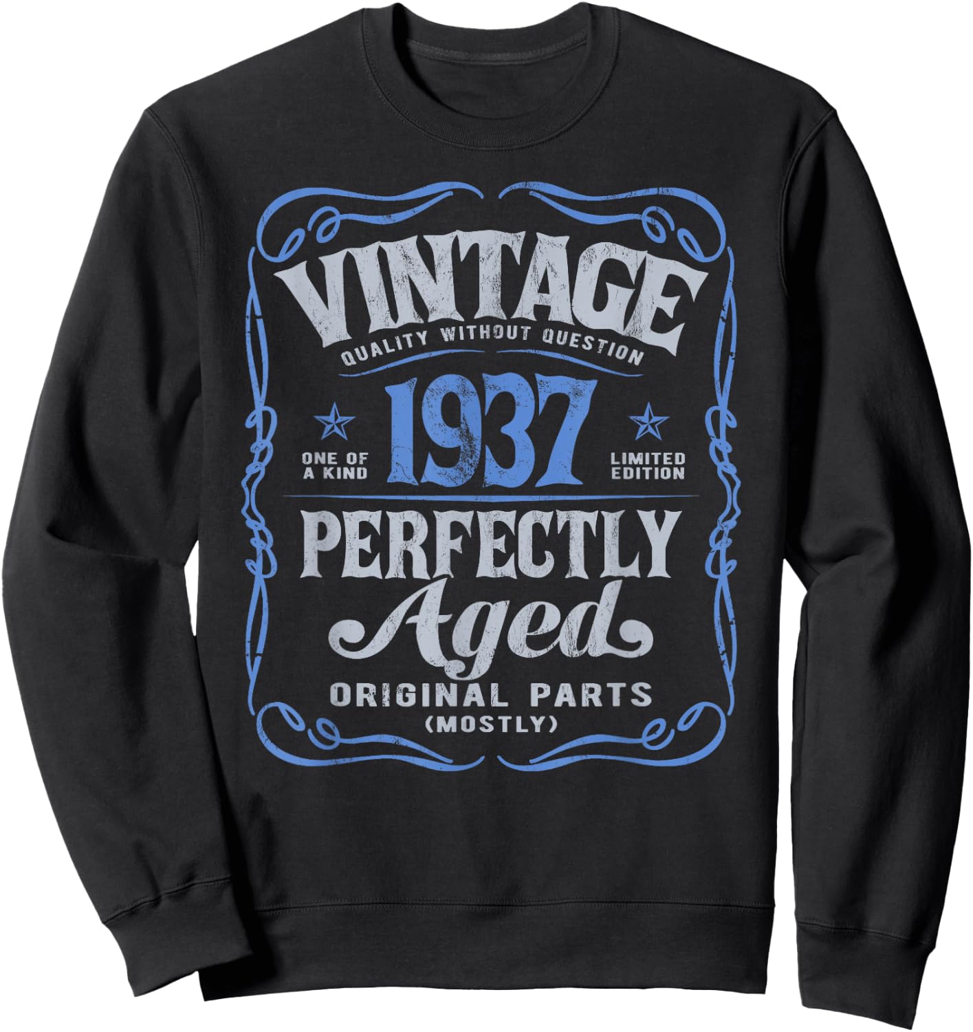 Vintage Born In 1937 Classic 88th Birthday Sweatshirt - Sweatshirt | Black