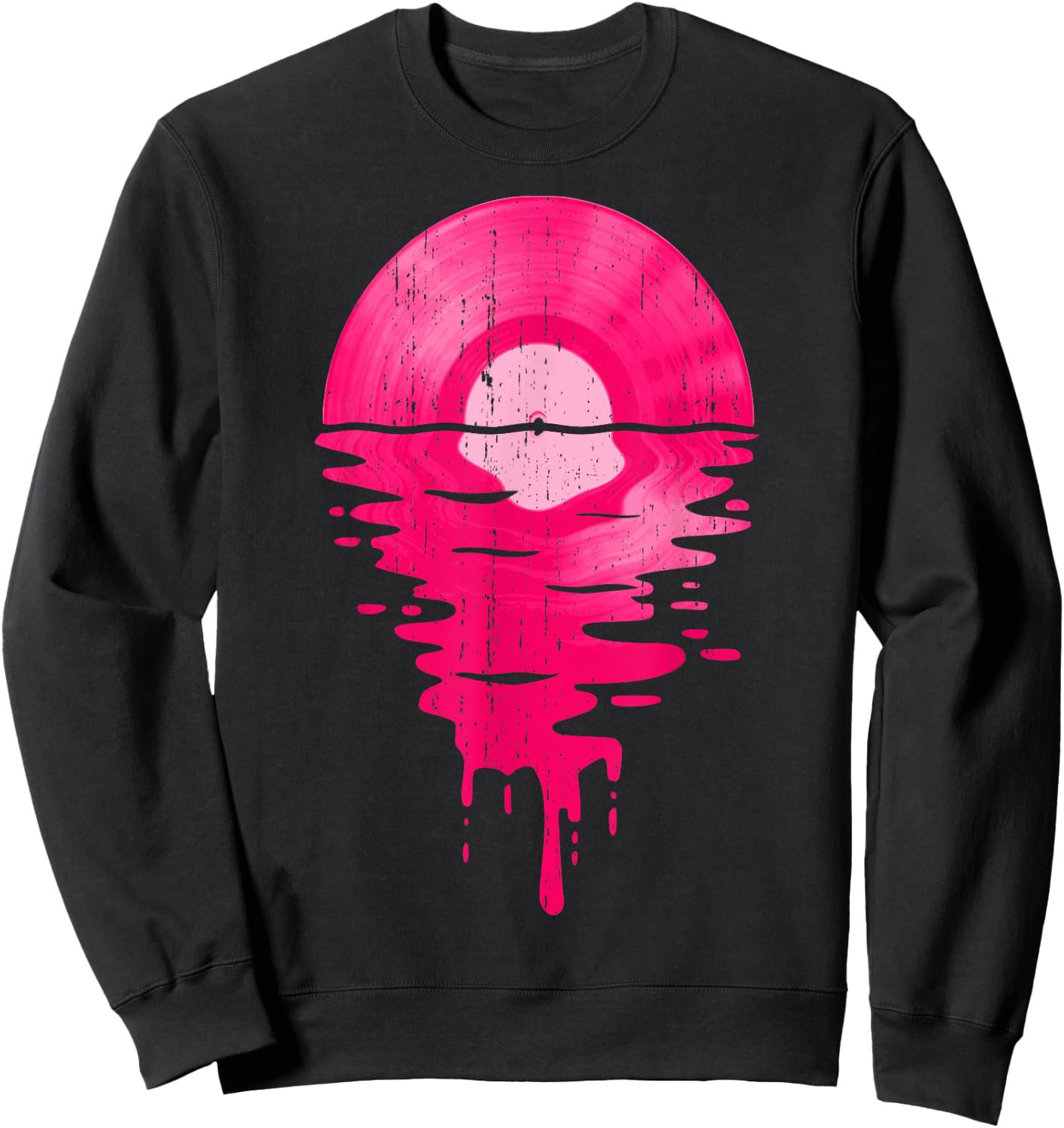 Vinyl Record Music LP Classic 80s Sunset Sweatshirt - Sweatshirt | Black