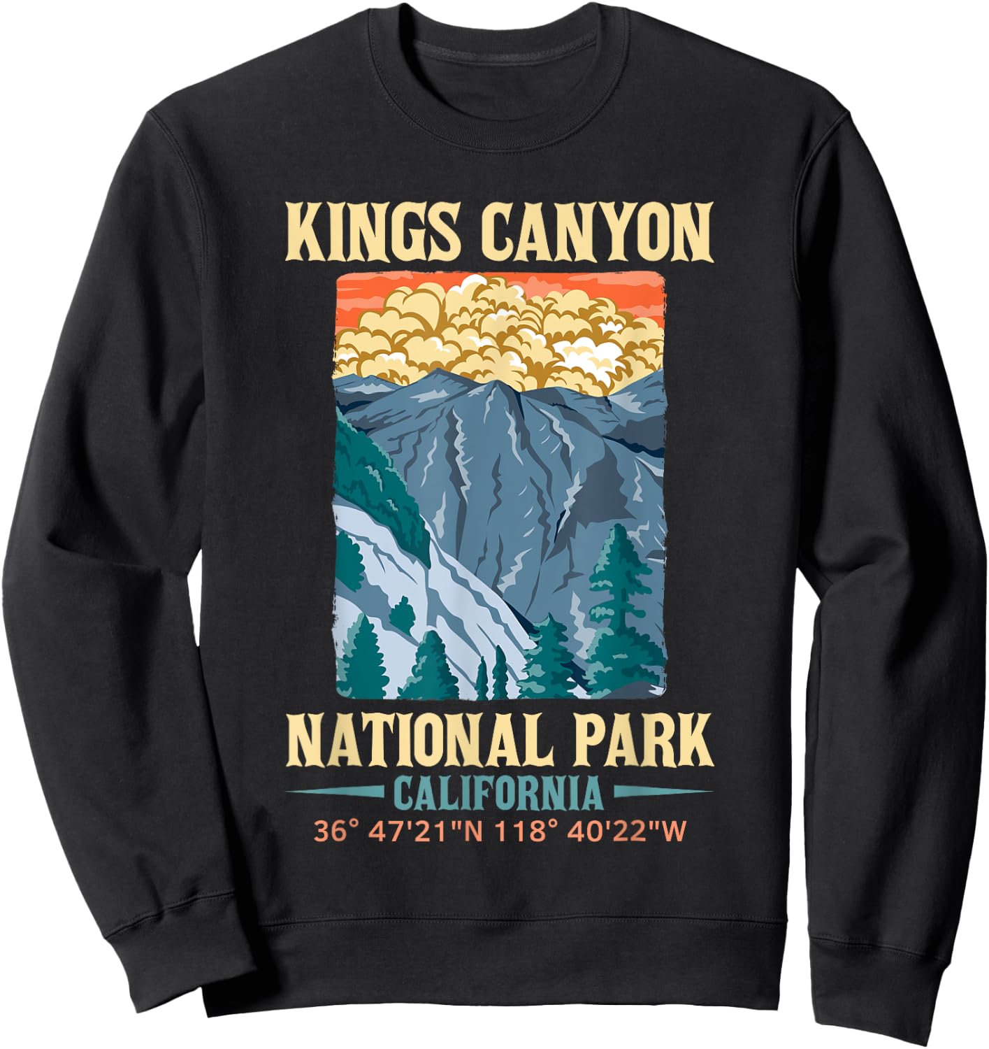 Kings Canyon US National Park California USA Parks Lover Sweatshirt - Sweatshirt | Black