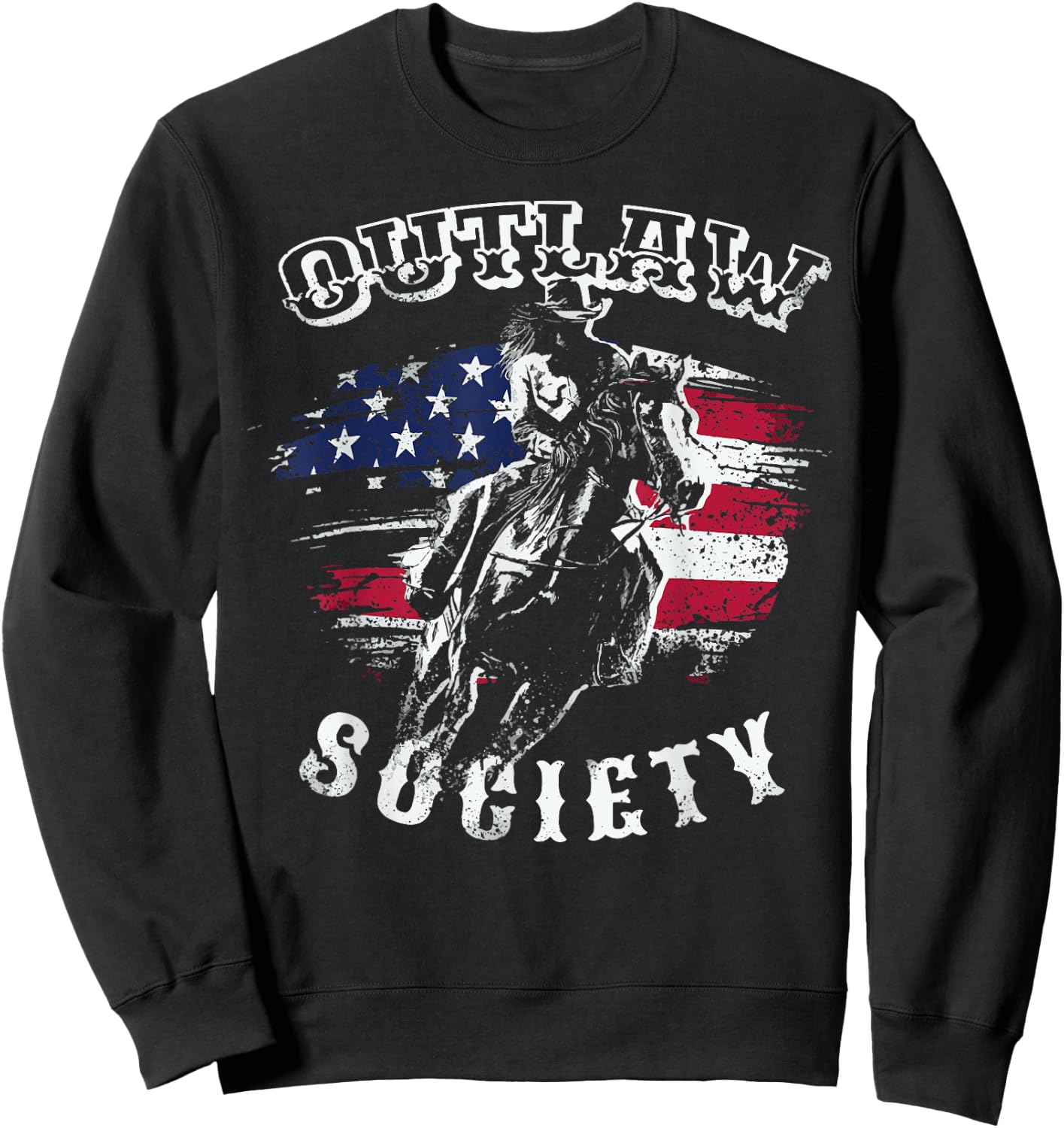 cowboy outlaw society Gift lover horses herde West texas Sweatshirt - Sweatshirt | Black