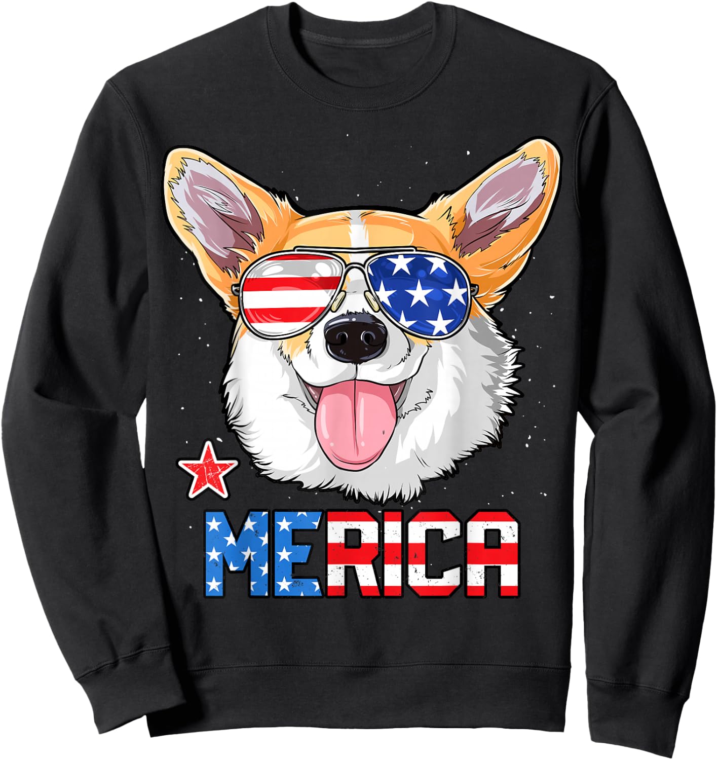 Corgi Merica 4th of July T Shirt Kids Boys Girls Dog Puppy Sweatshirt - Sweatshirt | Black