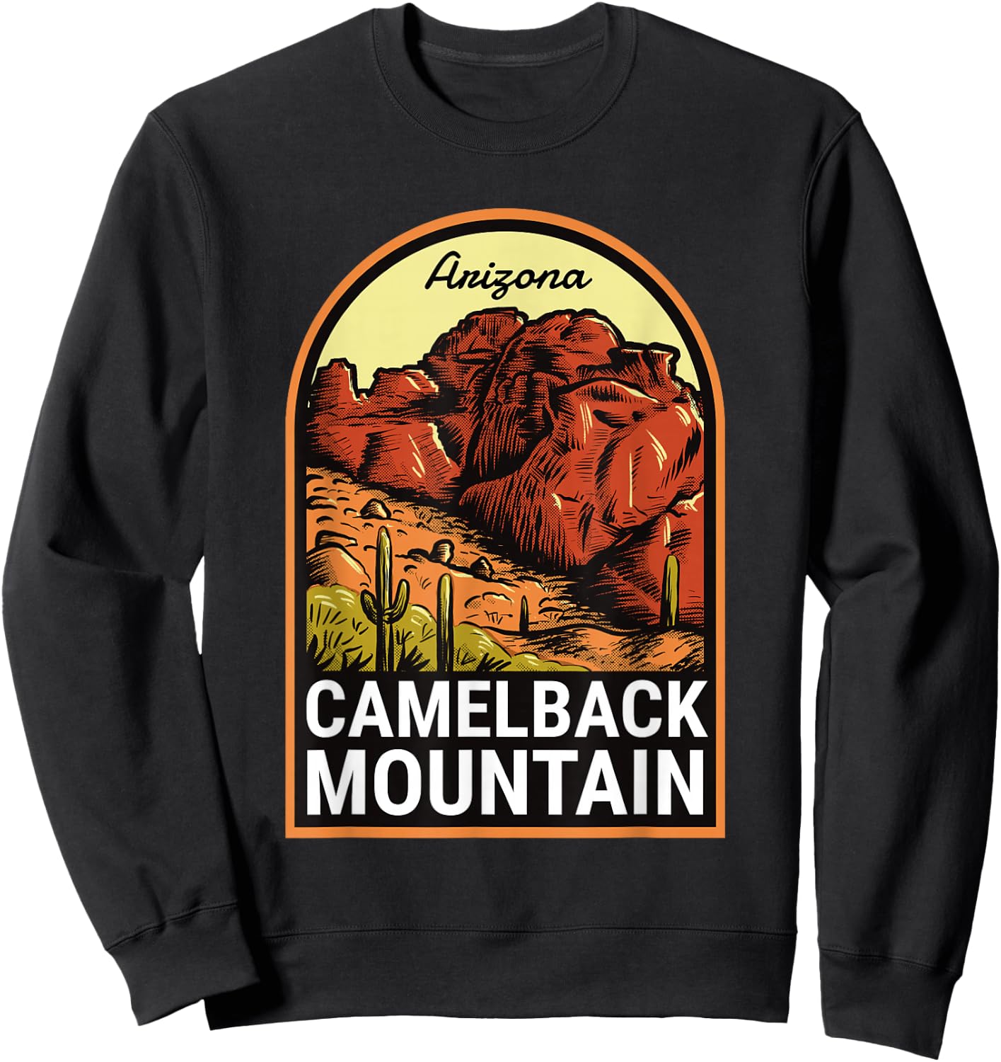 Camelback Mountain Arizona Vintage Sweatshirt - Sweatshirt | Black