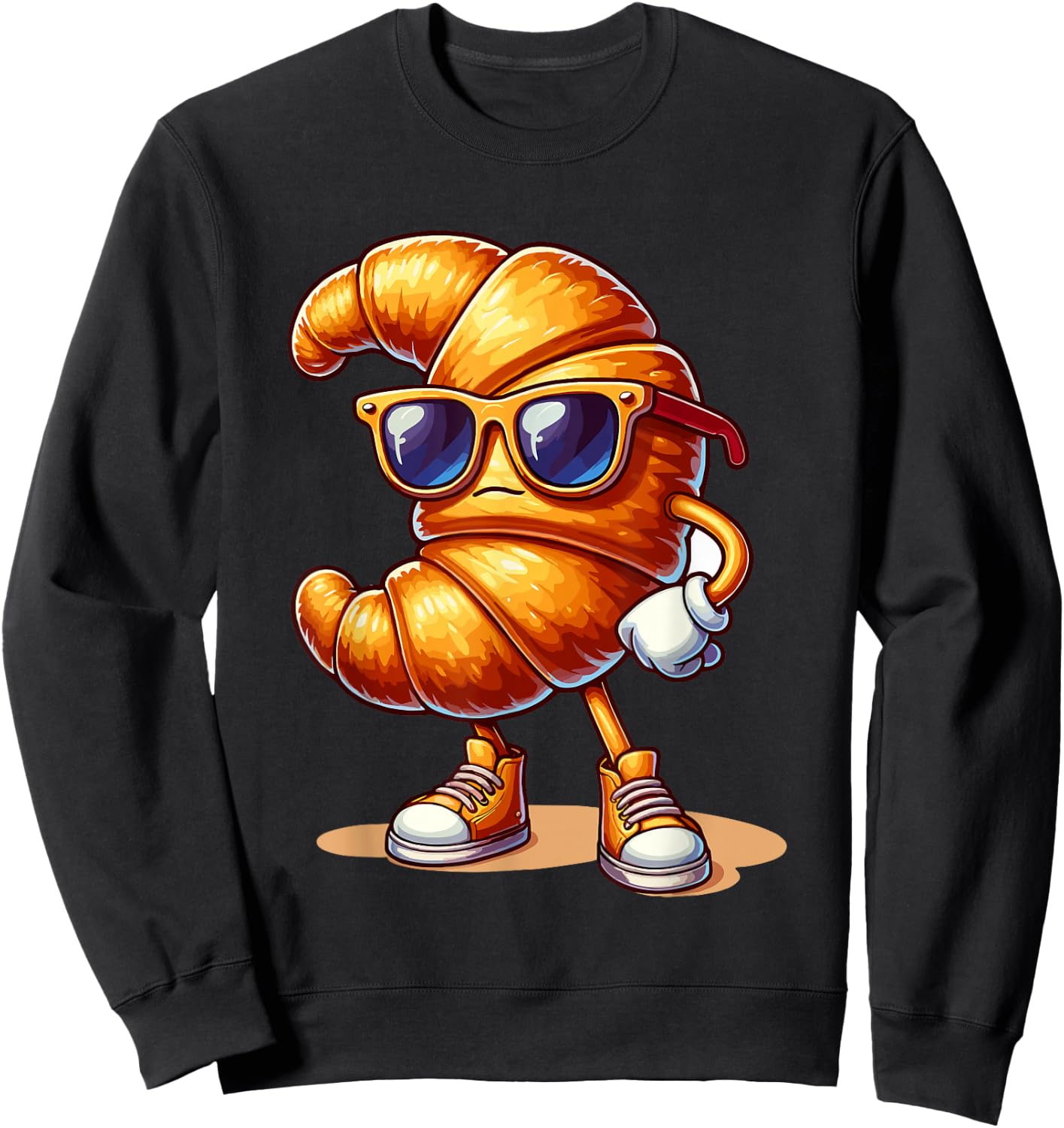 Butter Croissant French Food French Cuisine Baker Baking Sweatshirt - Sweatshirt | Black