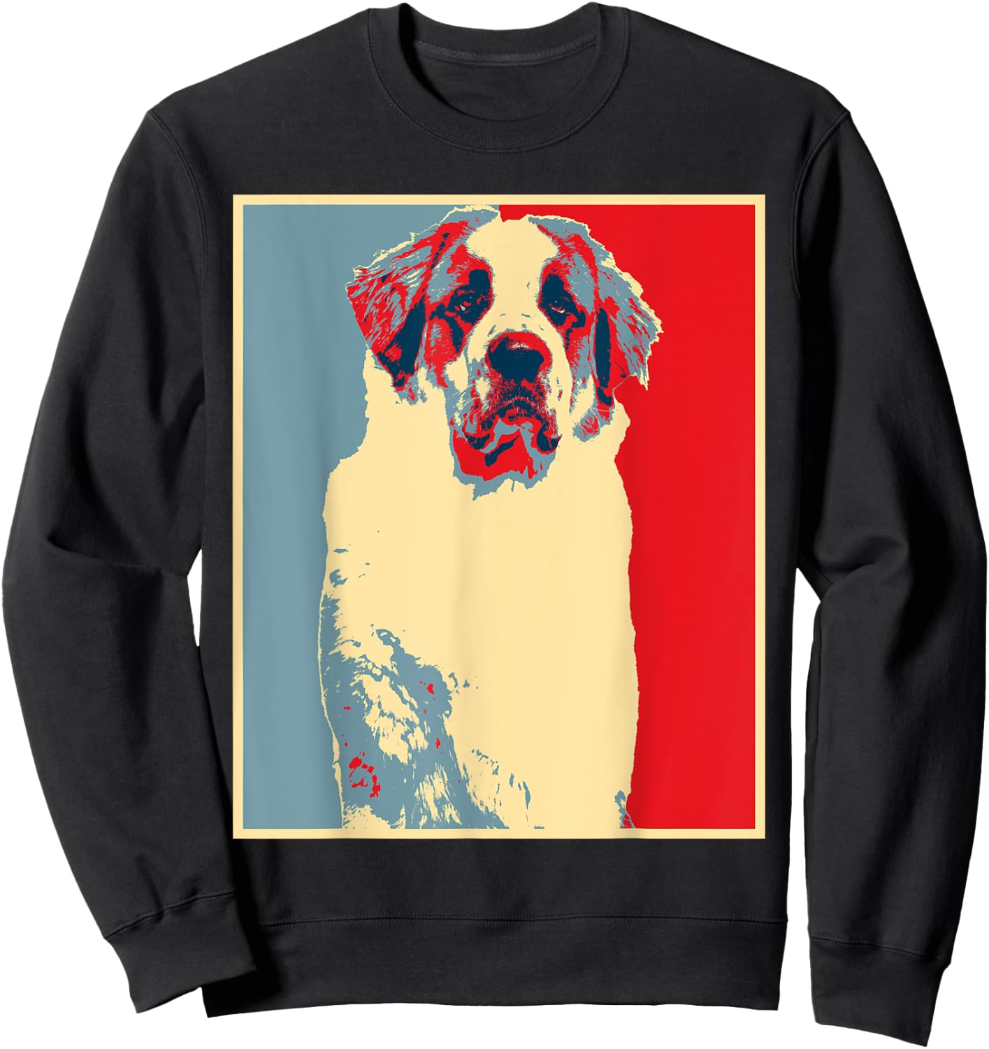 Dog Artwork - Vintage Silhouette St. Bernard Men Women Sweatshirt - Sweatshirt | Black