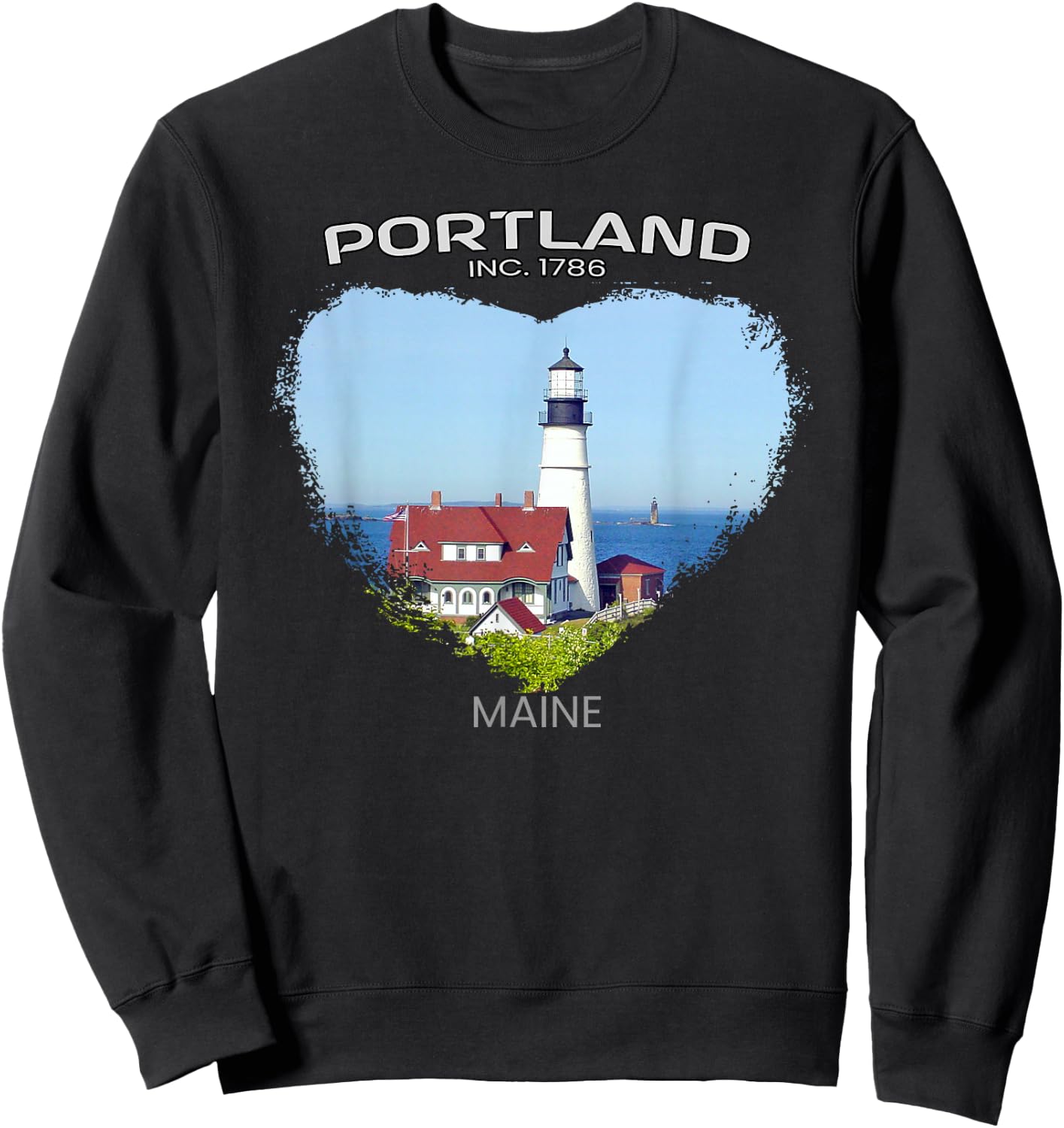 Portland ME MAINE Portland Head Light - Fort Williams Park Sweatshirt - Sweatshirt | Black