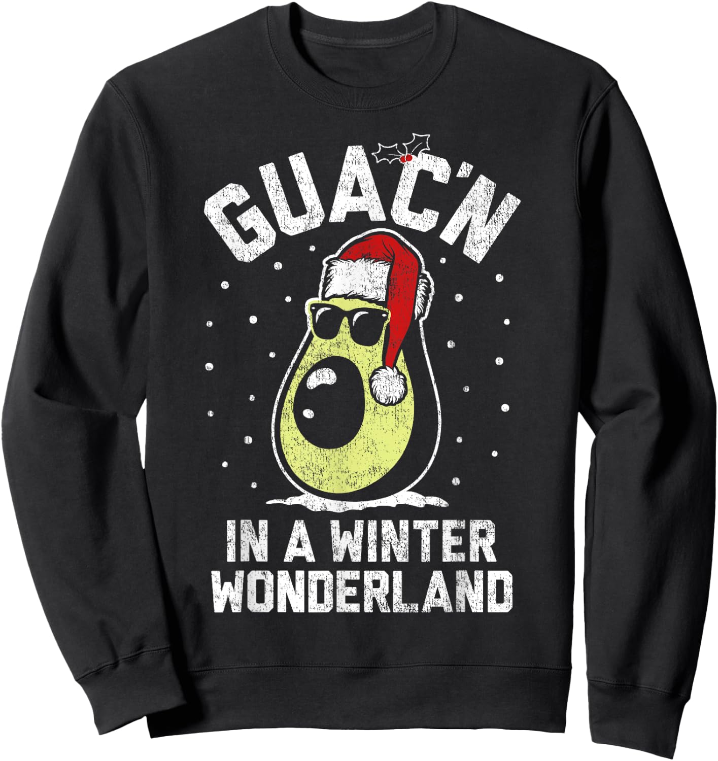 Trendy Christmas Guacn' In A Winter Wonderland Sweatshirt - Sweatshirt | Black