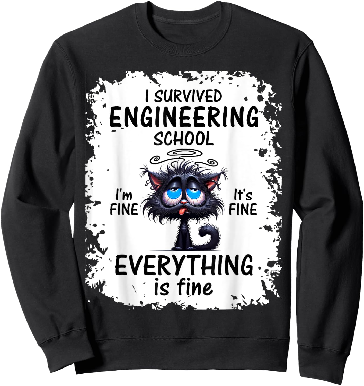 I Survived Engineering School Graduation 2025 Sweatshirt - Sweatshirt | Black
