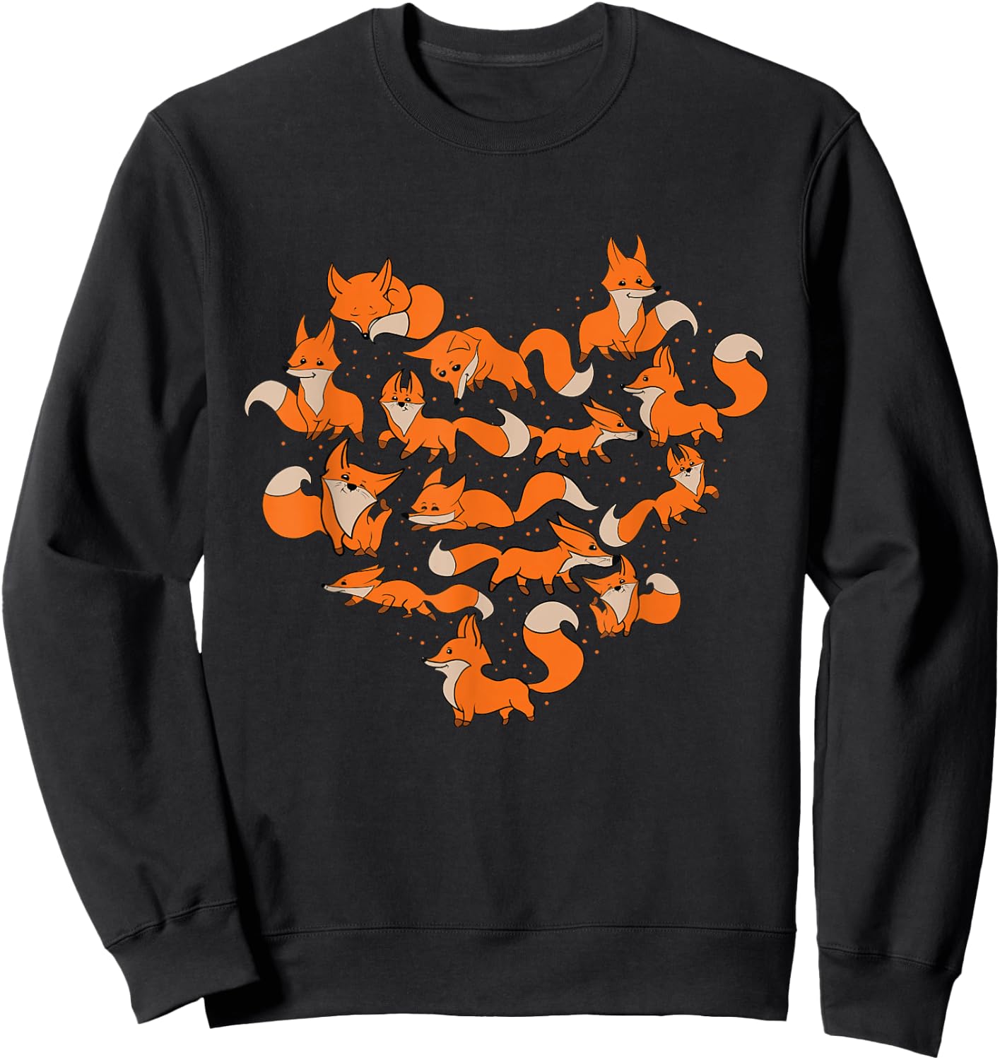 Heart Foxes - Wildlife Animal Lover Fox Zookeeper Sweatshirt - Sweatshirt | Black
