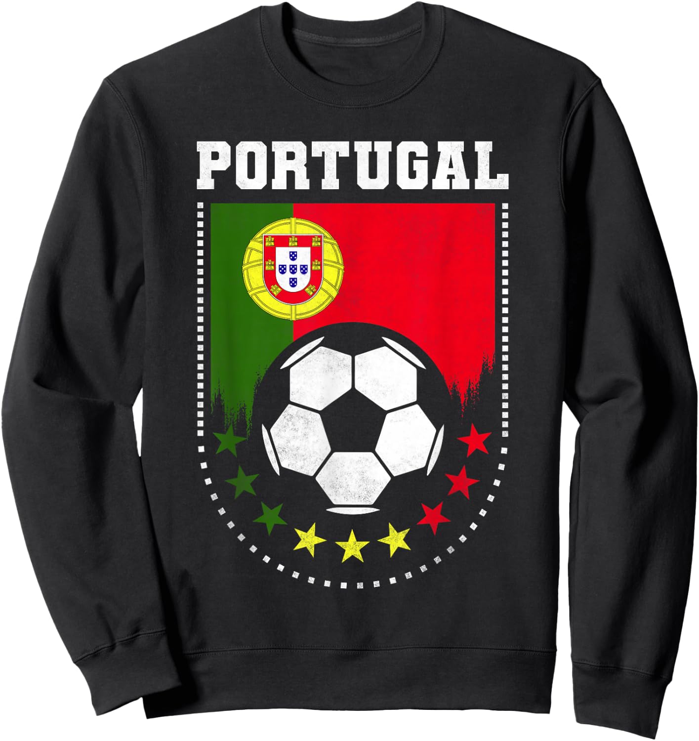 Portugal Flag Soccer Fan Sweatshirt - Sweatshirt | Black