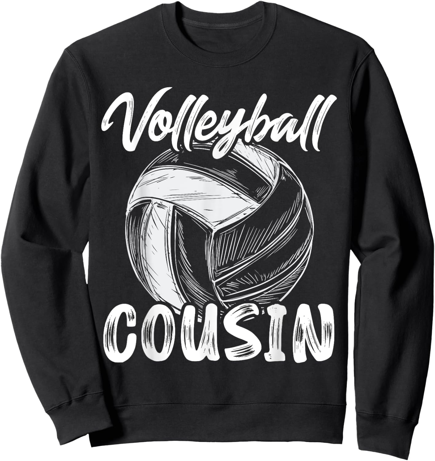 Volleyball Cousin Family Matching Volleyball Players Sweatshirt - Sweatshirt | Black