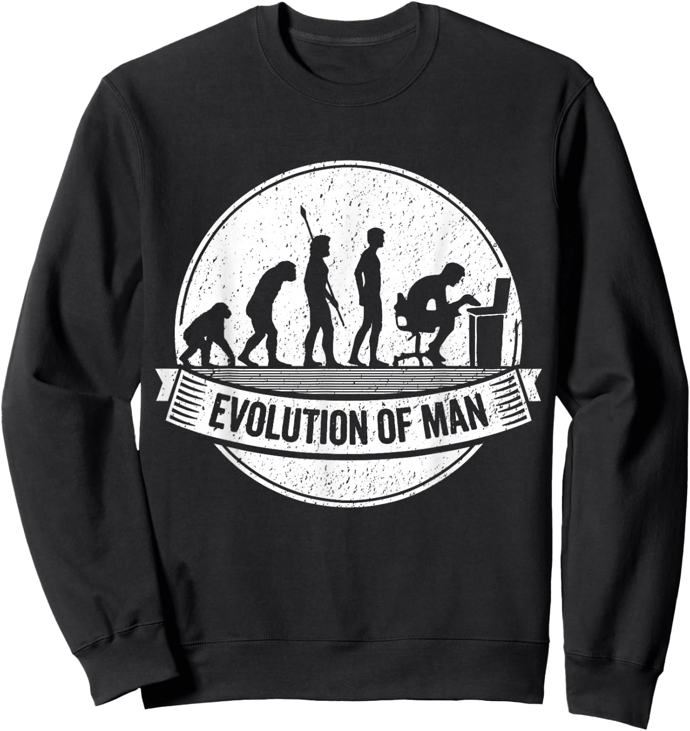 Funny Geek Shirt: Nerd Evolution Computer Laptop Coder Sweatshirt - Sweatshirt | Black