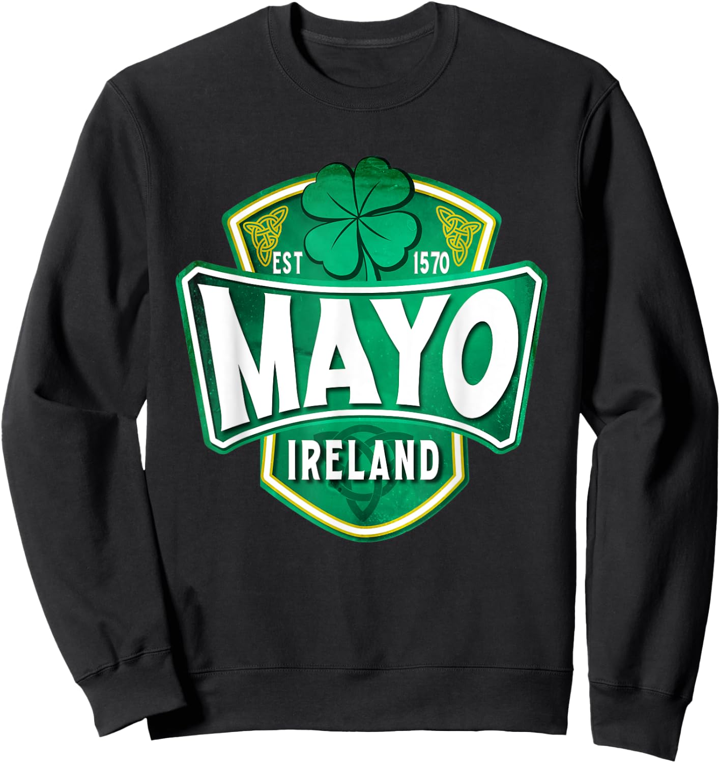 County Mayo Ireland Irish Gaelic Football Hurling Badge Sweatshirt - Sweatshirt | Black