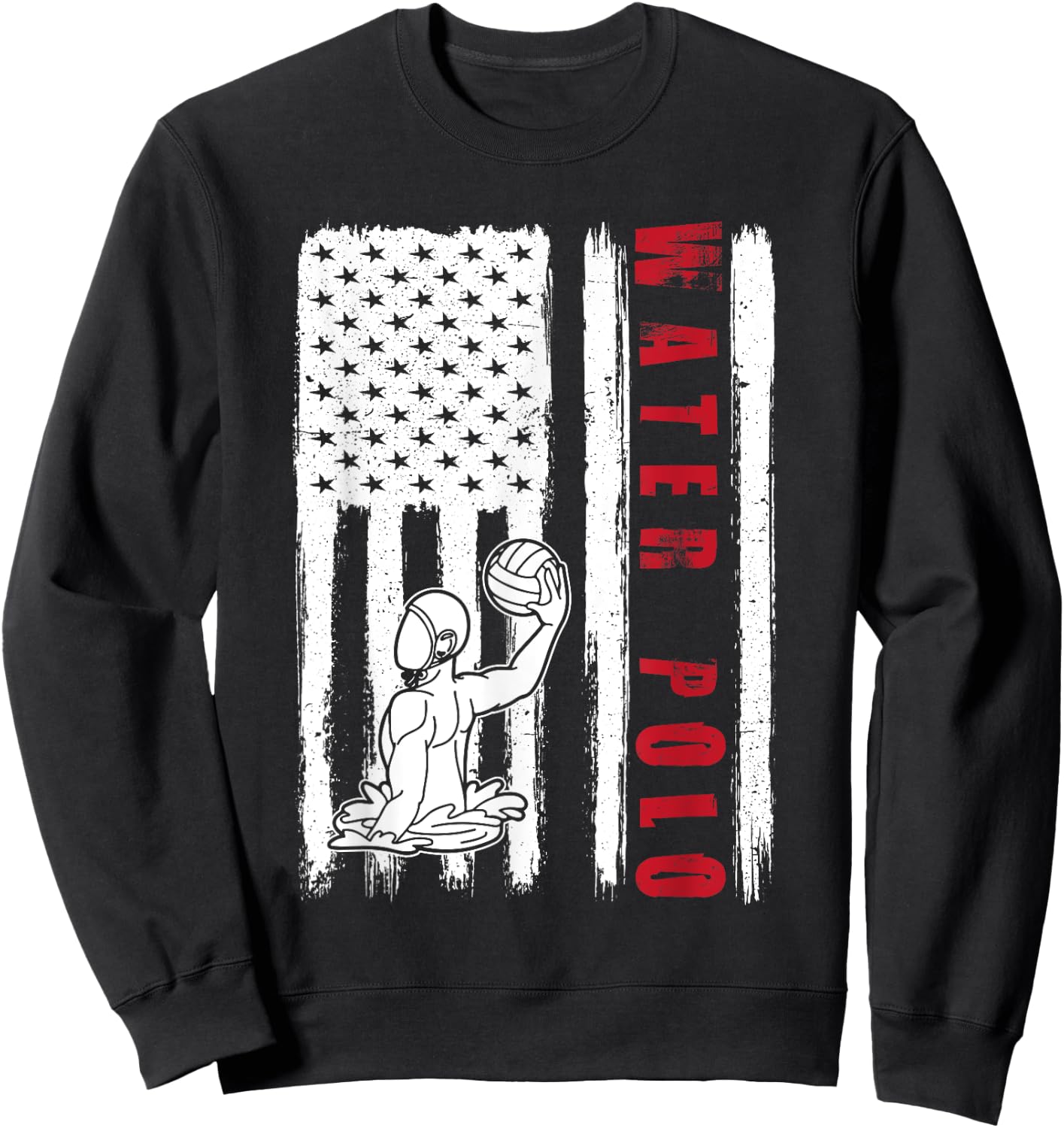 Water polo USA team American flag US Water polo men women Sweatshirt - Sweatshirt | Black