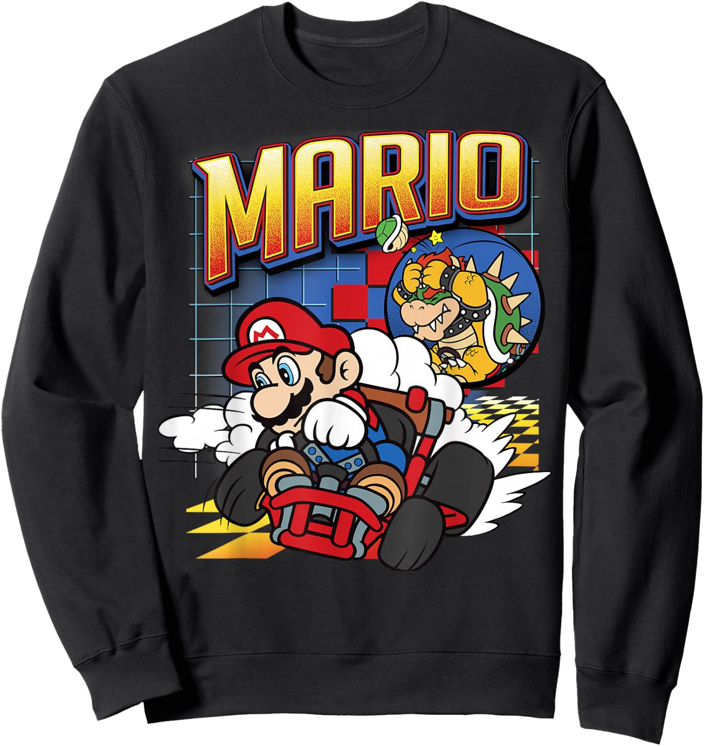 Mario Kart Bowser Mario Racing Graphic Sweatshirt - Sweatshirt | Black