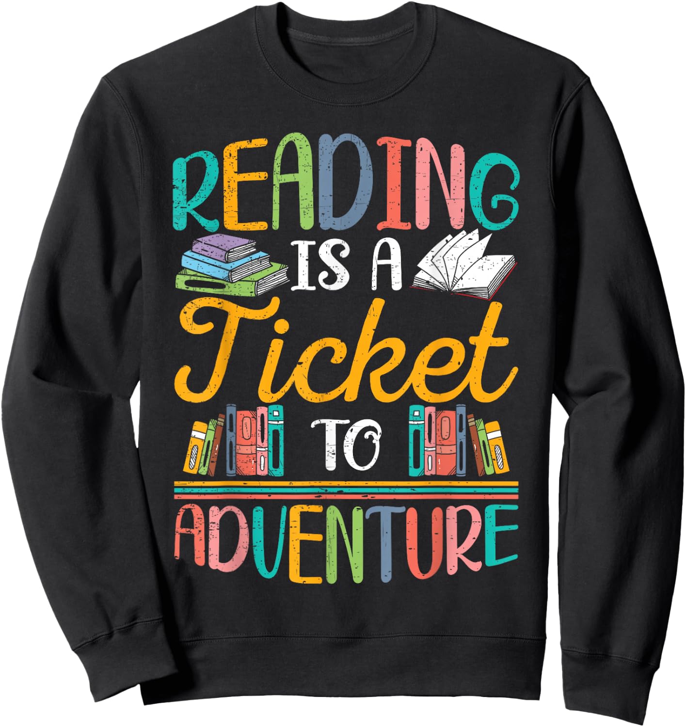 Reading Adventure Library Student Teacher Book Lovers Sweatshirt - Sweatshirt | Black