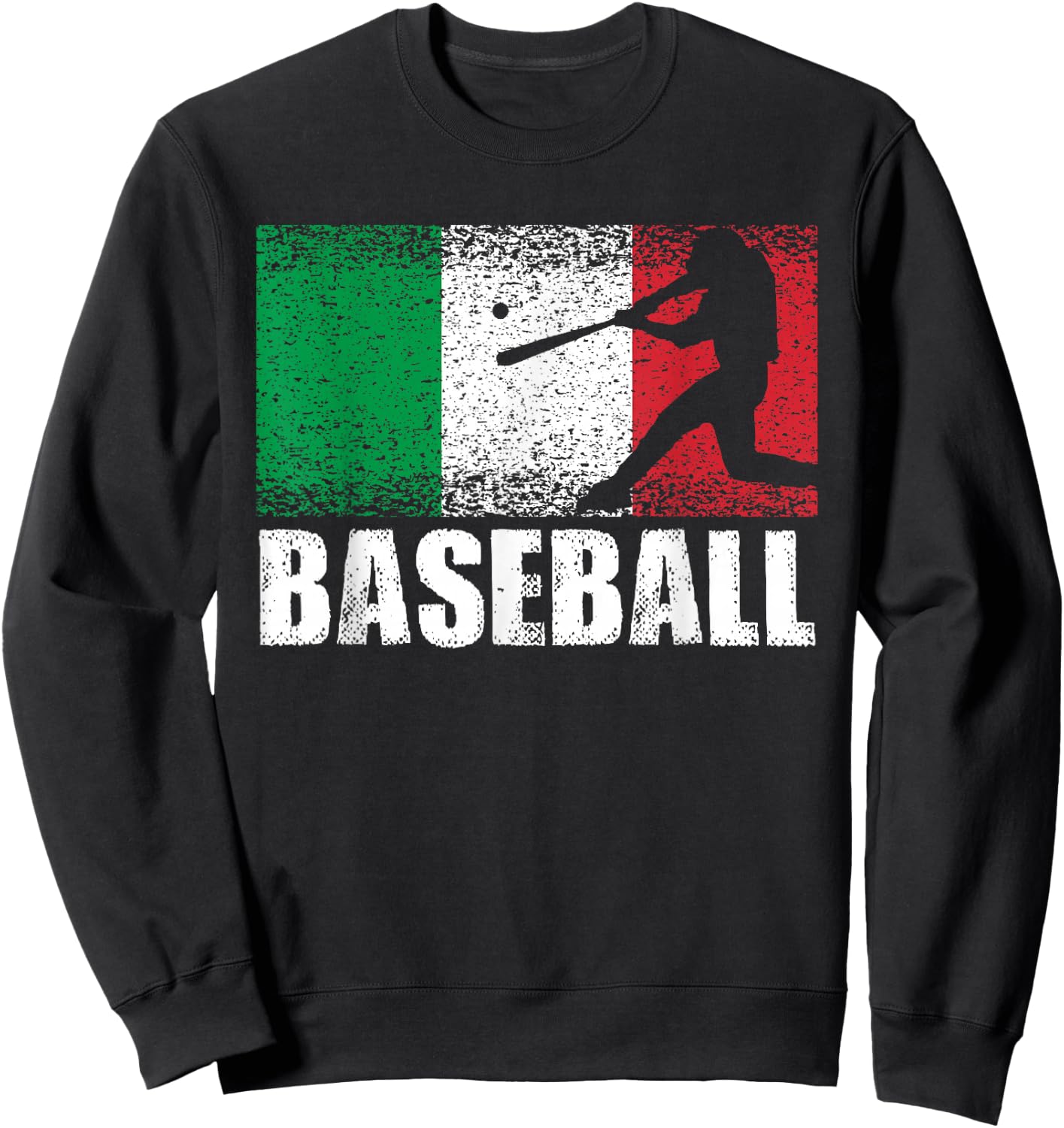 Baseball Sports, Italy Flag, Italian Baseball Sweatshirt - Sweatshirt | Black