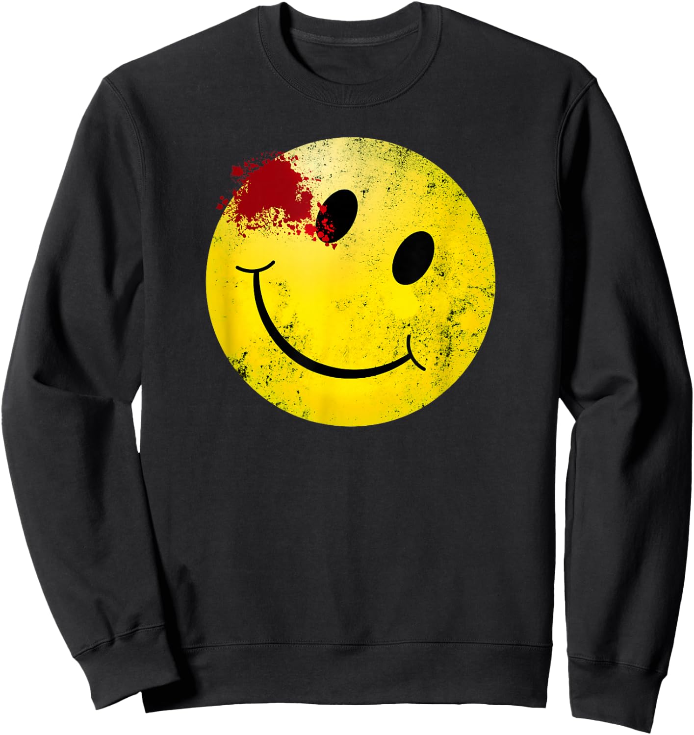 Bloody Smiling Face I Vintage Smile Sweatshirt - Sweatshirt | Black
