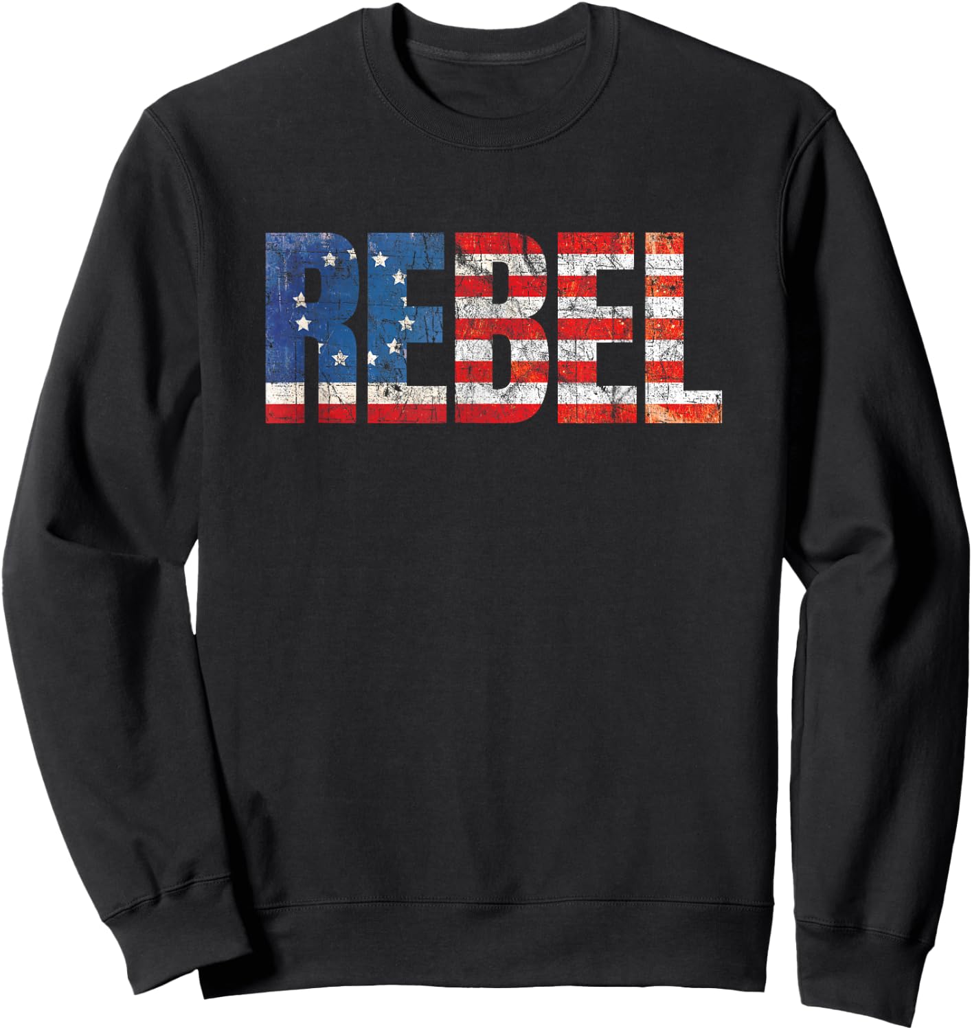 Rebel Betsy Ross American Flag 1776 Vintage Distressed Sweatshirt - Sweatshirt | Black