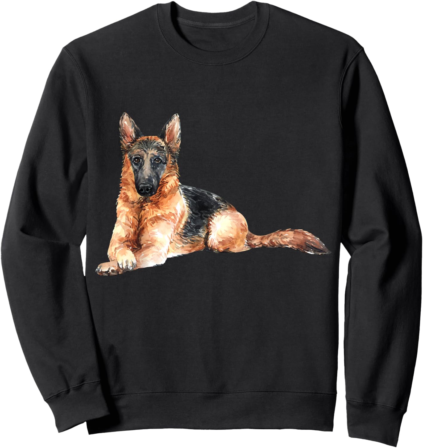 German Shepherd Watercolour for Dog Owners Sweatshirt - Sweatshirt | Black