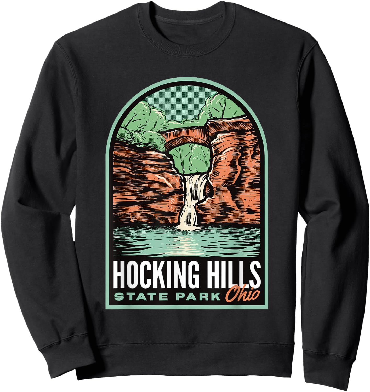 Hocking Hills State Park Ohio Vintage Sweatshirt - Sweatshirt | Black