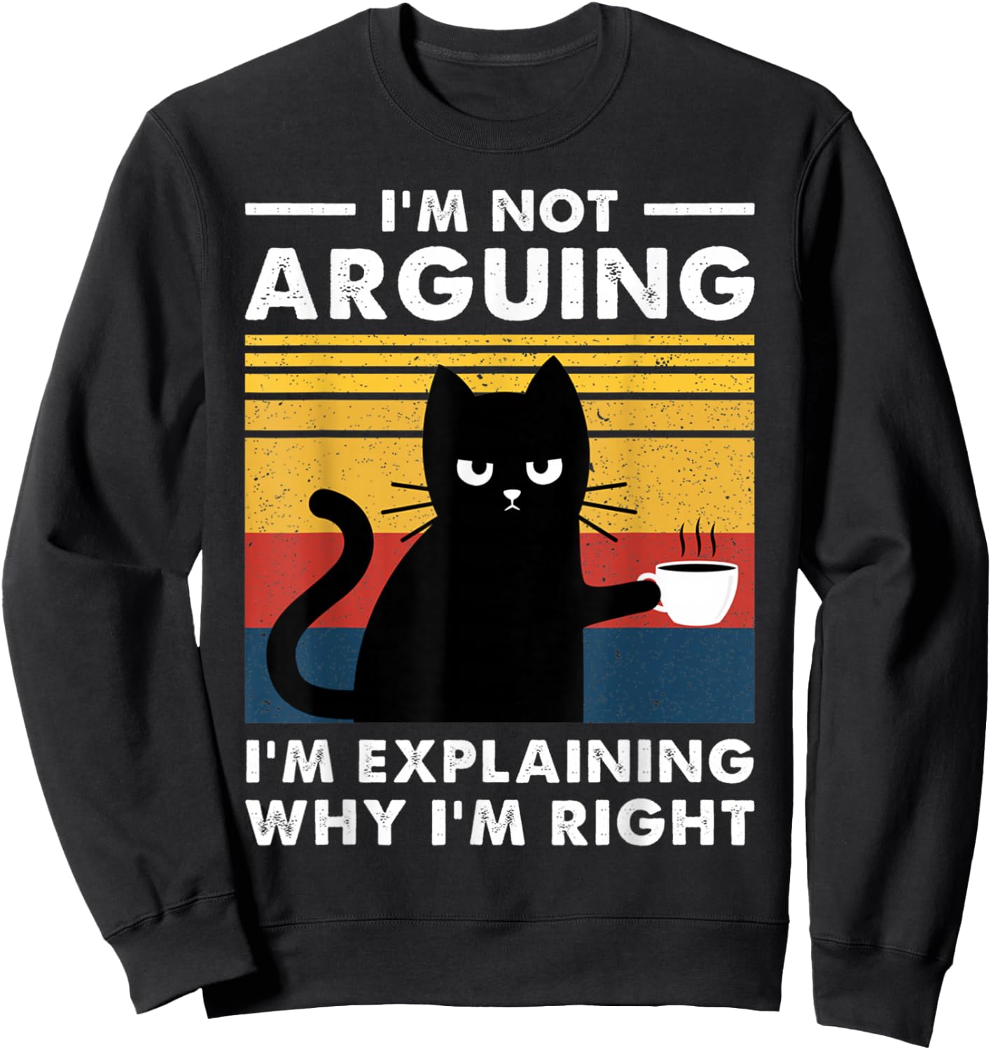 I'm Not Arguing I'm Just Explaining Why I'm Right Funny Cat Sweatshirt - Sweatshirt | Black