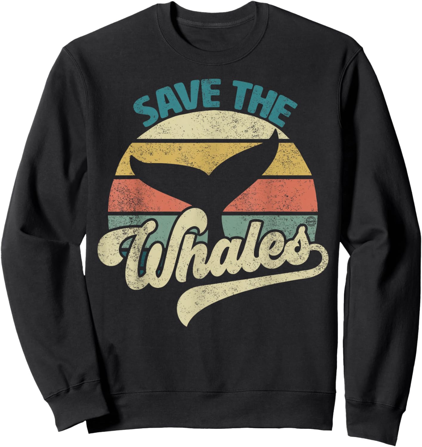 Save The Whales Retro Sweatshirt - Sweatshirt | Black