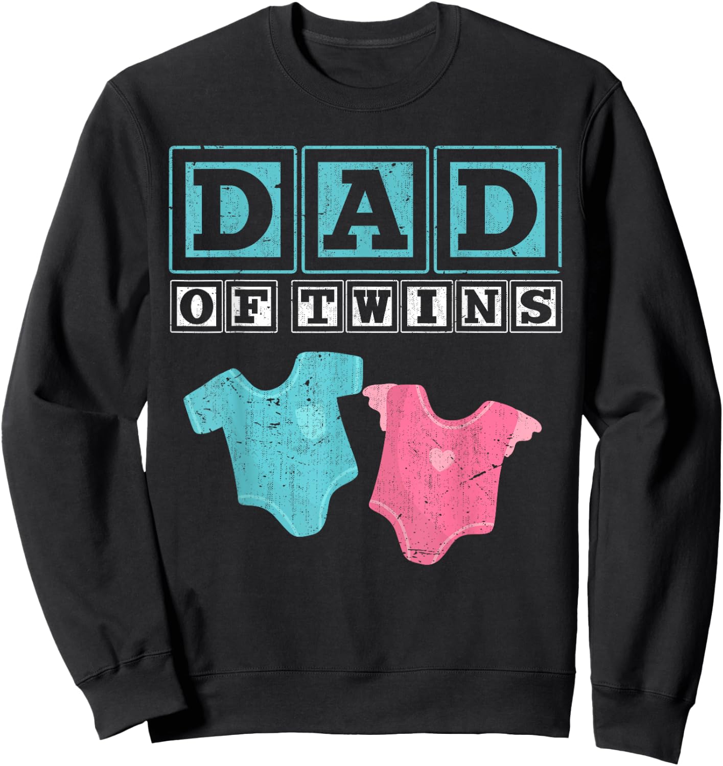Dad of Twins Family Daddy Fathers Day Future Parents Sweatshirt - Sweatshirt | Black