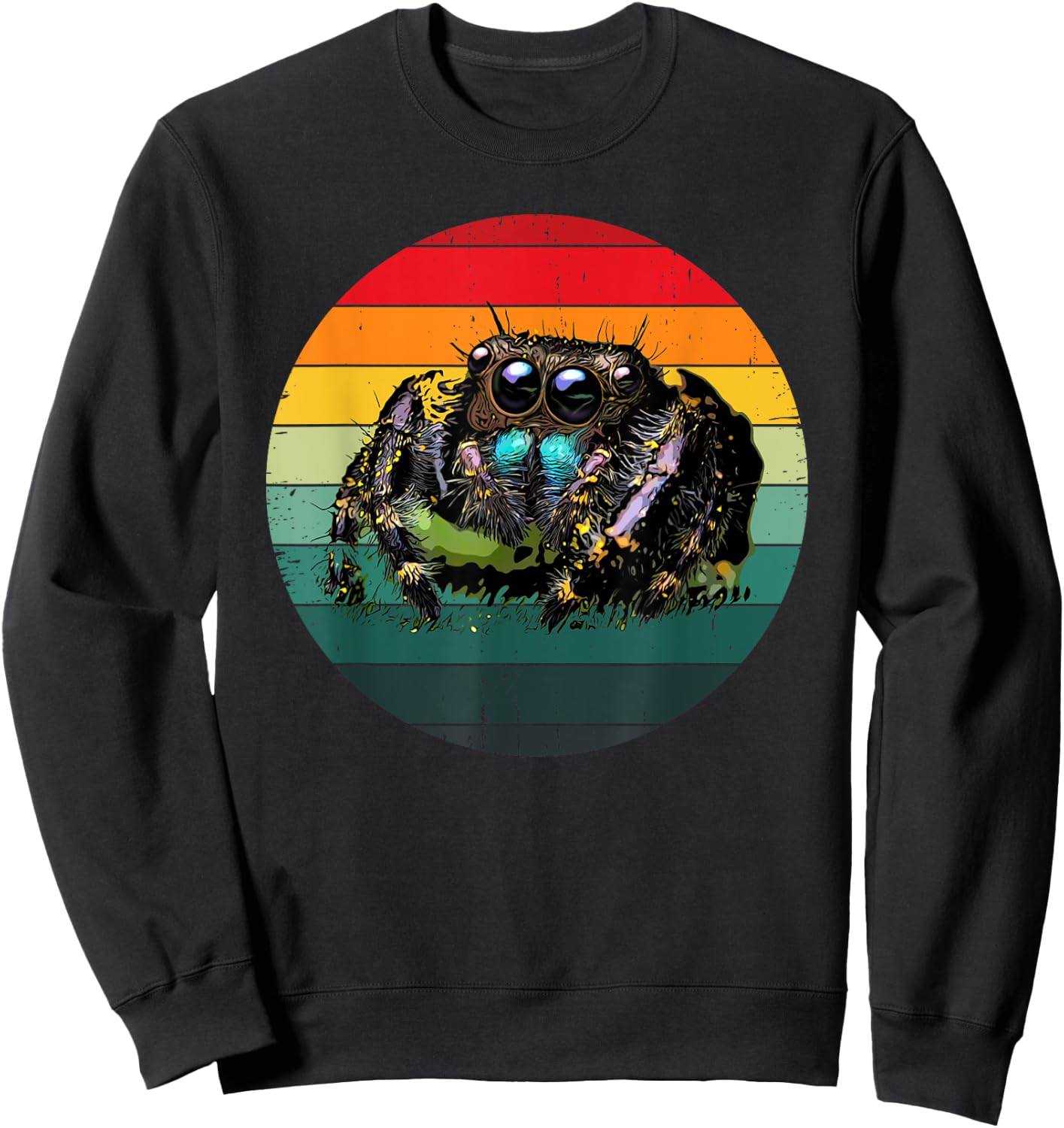Pet Spider Mom or Dad Vintage Spooder Cute Jumping Spider Sweatshirt - Sweatshirt | Black