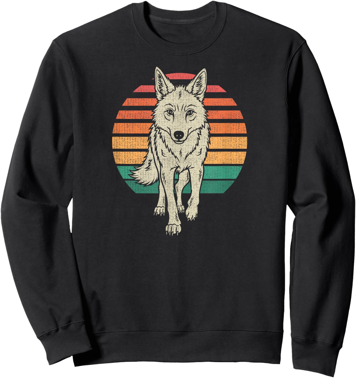 Coyote Lover Animal Retro 70s Sweatshirt - Sweatshirt | Black