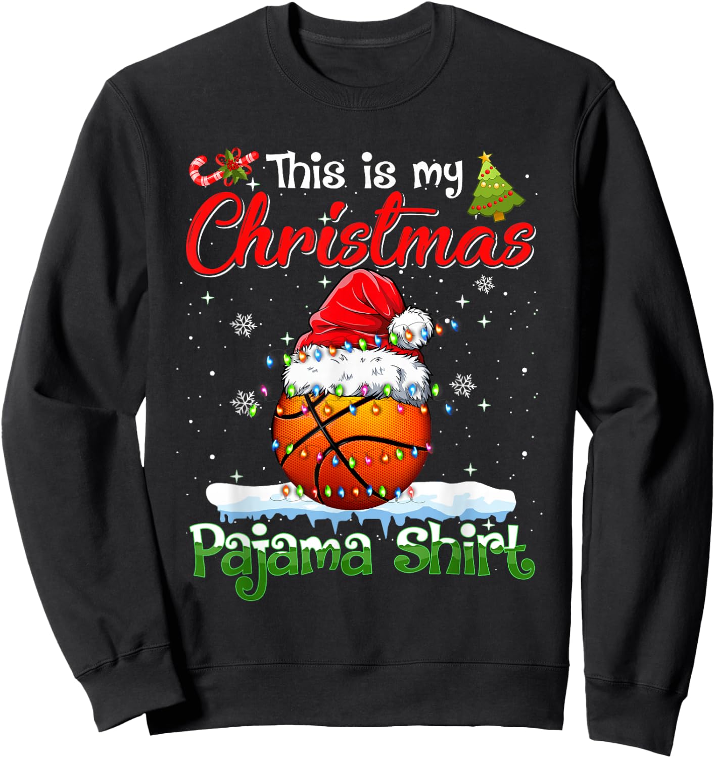 Funny Basketball Christmas Shirt Gift - -Adults, Kids - Black - Short Sleeve - Christmas Basketball Kids Sweatshirt - Sweatshirt | Black